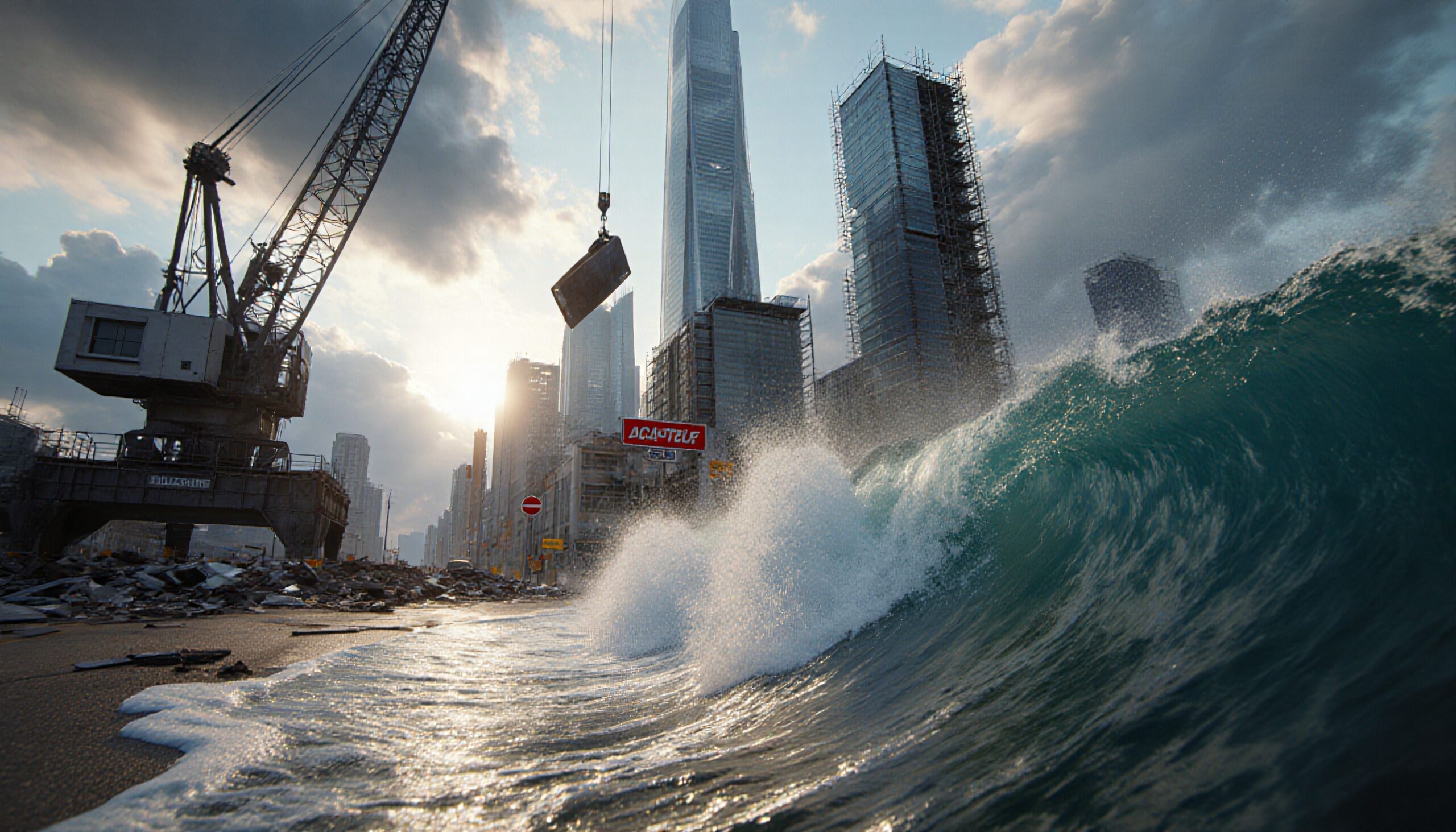 Urban Flooding with Towering Waves