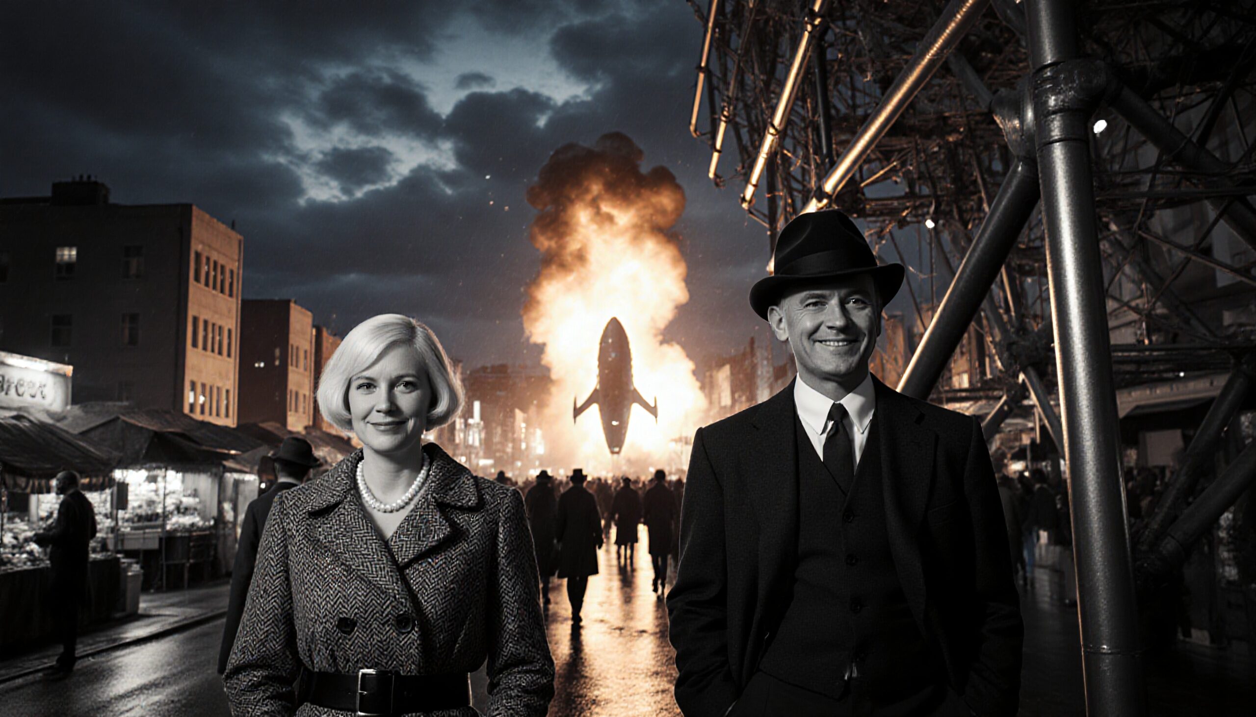 Retro City Rocket Launch Scene