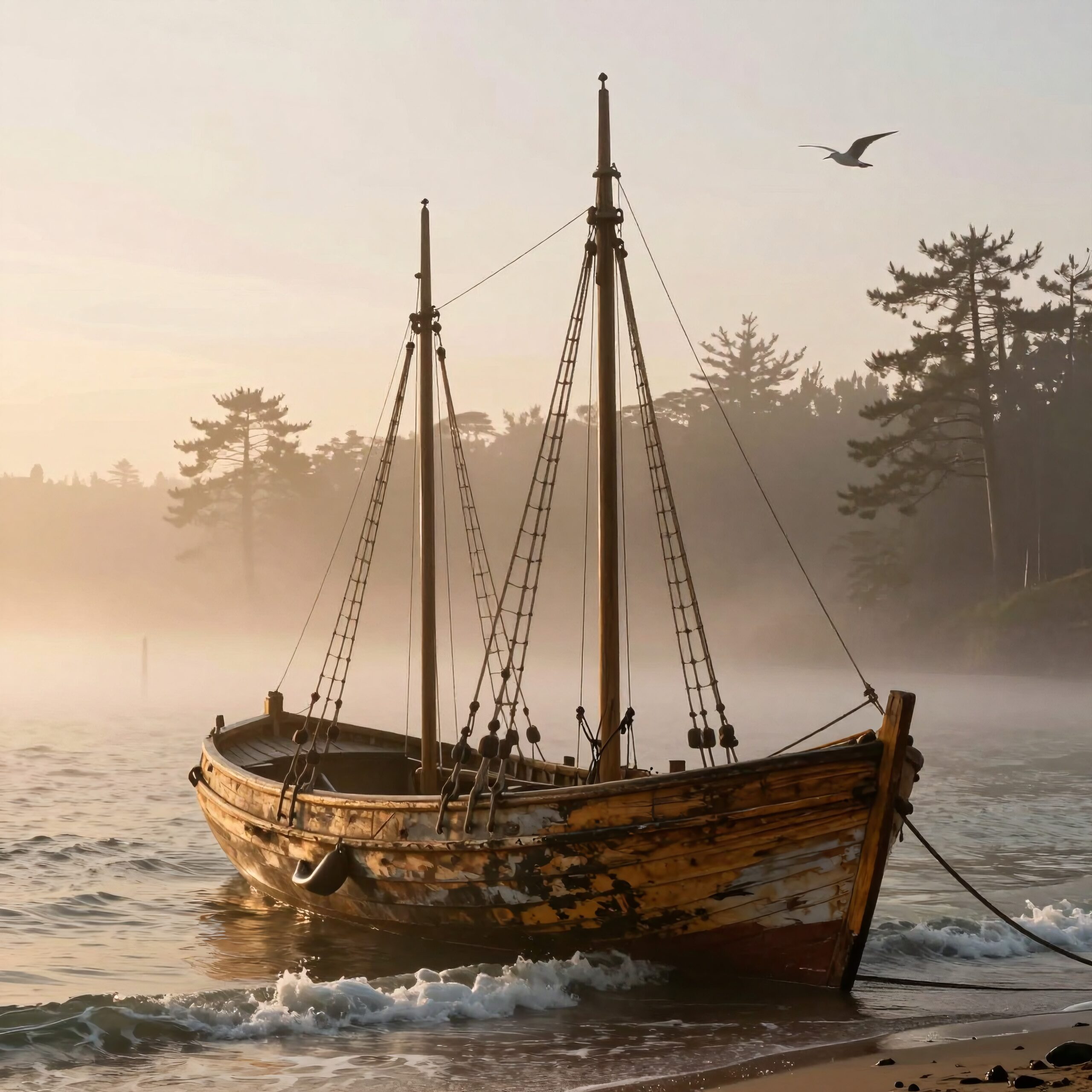 Tranquil Morning by the Shore