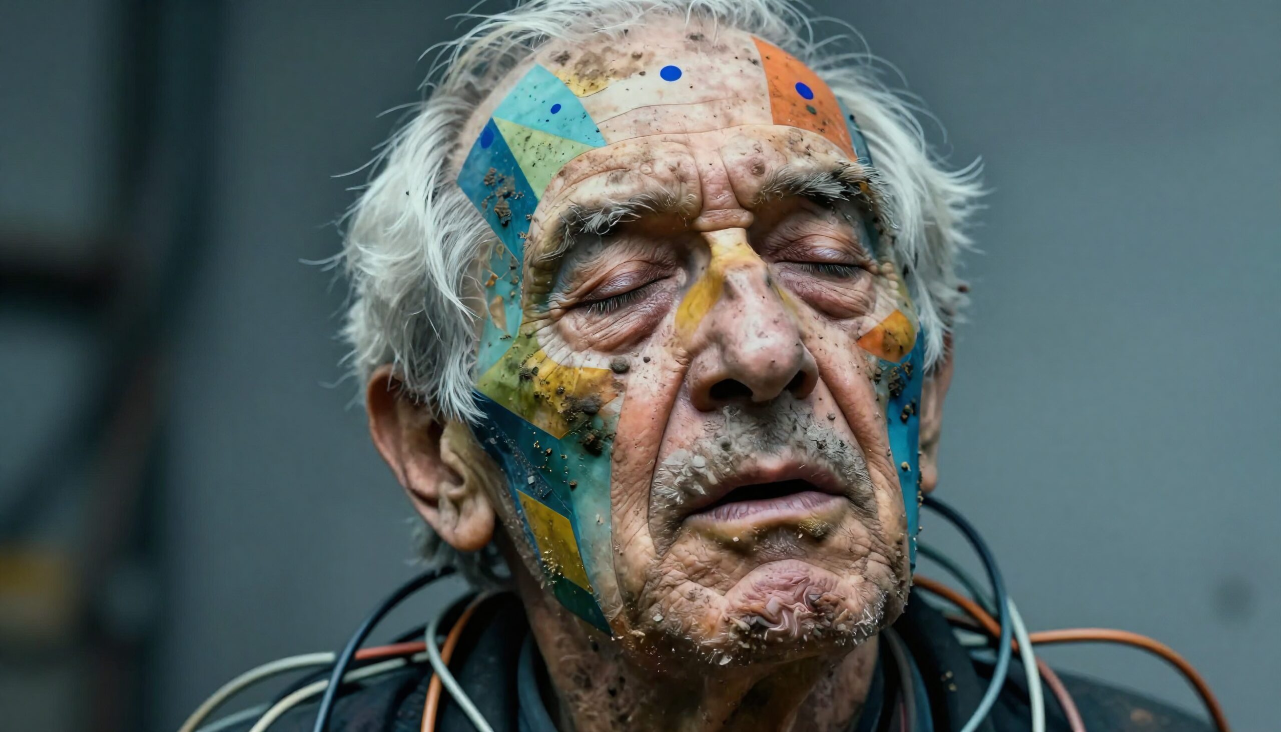 Colorful Face in Nature’s Embrace