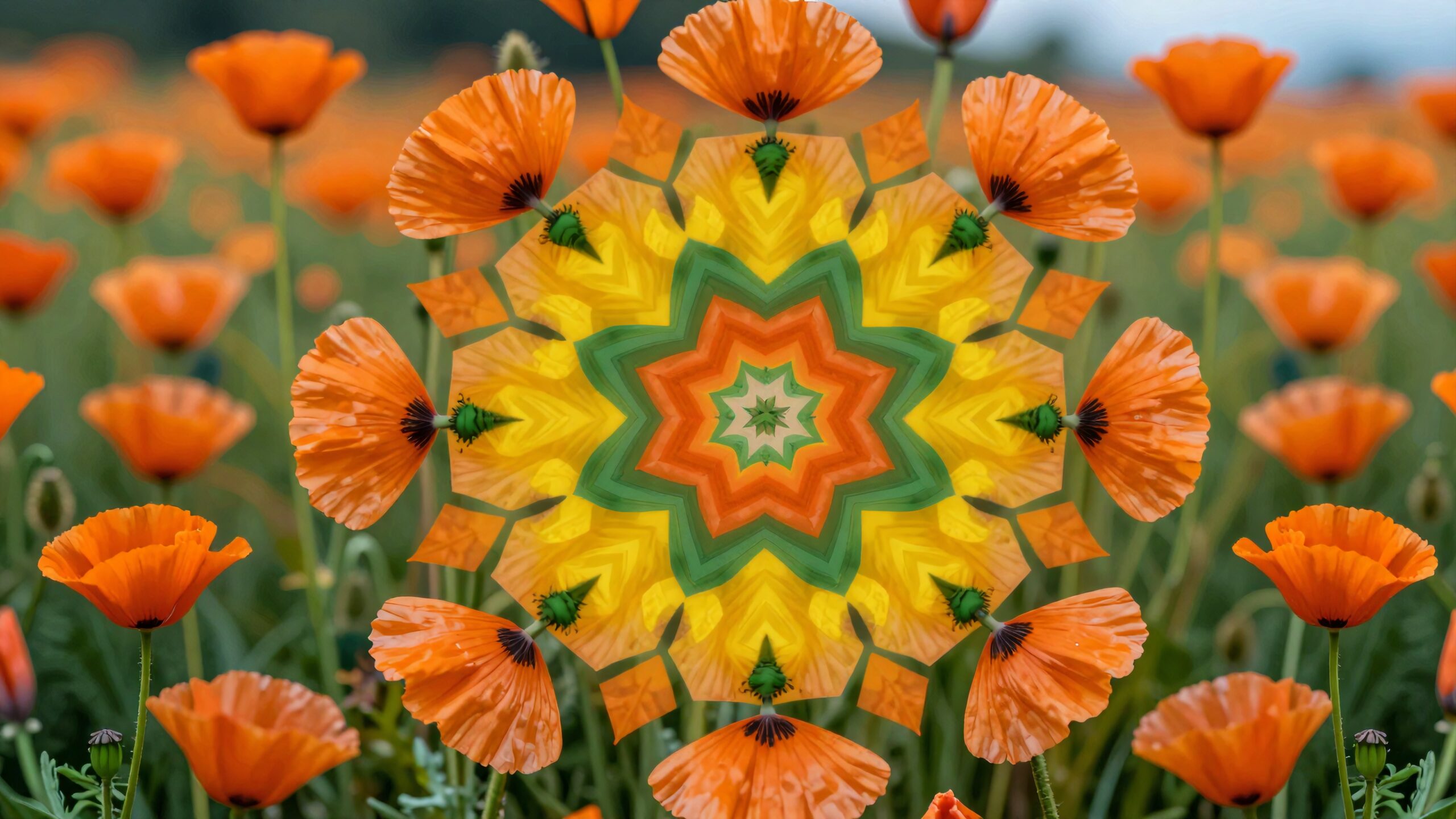 Poppy Field Kaleidoscope Fusion
