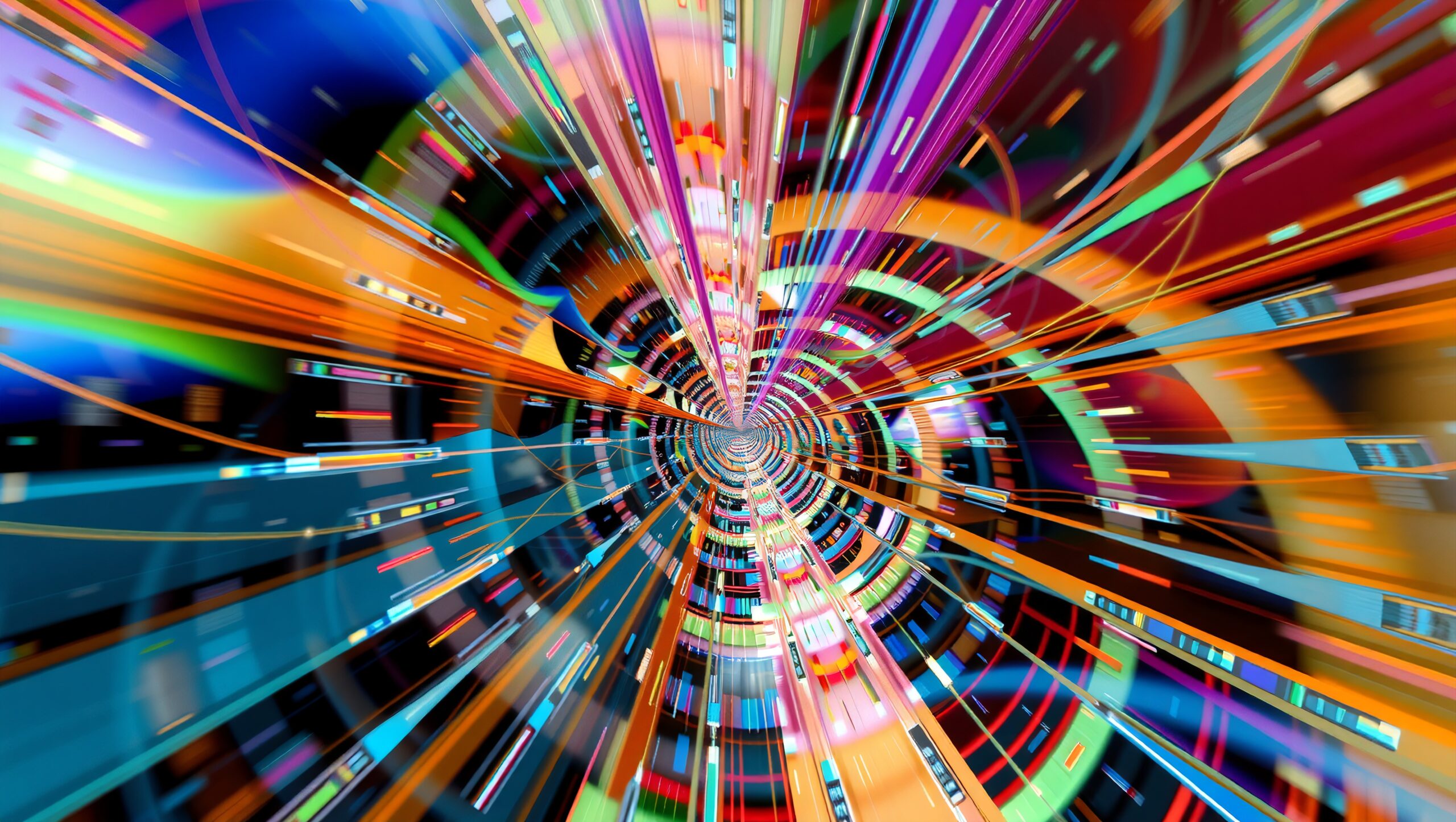 Colorful Tunnel of Digital Motion