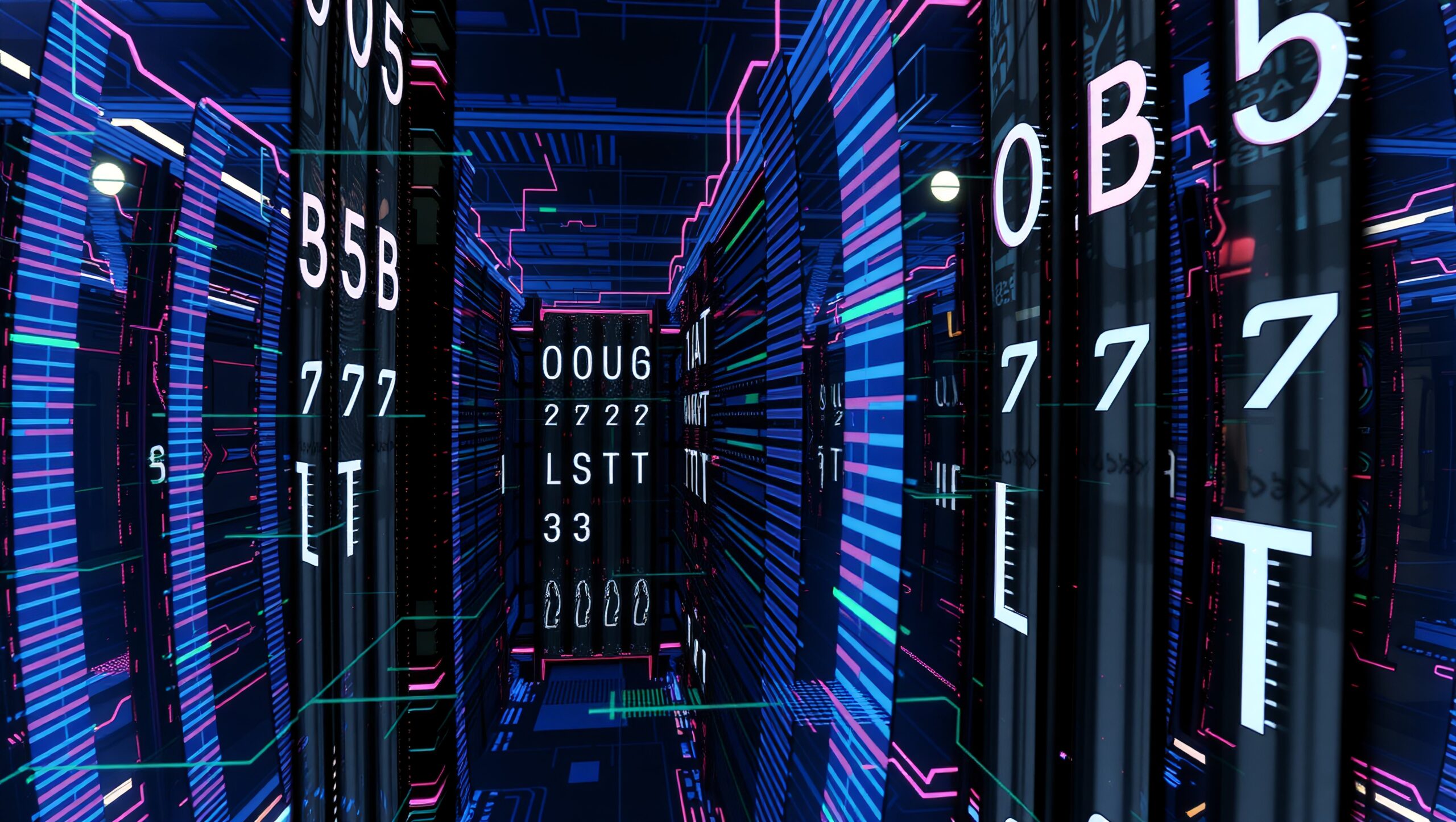 Futuristic Neon Digital Corridor