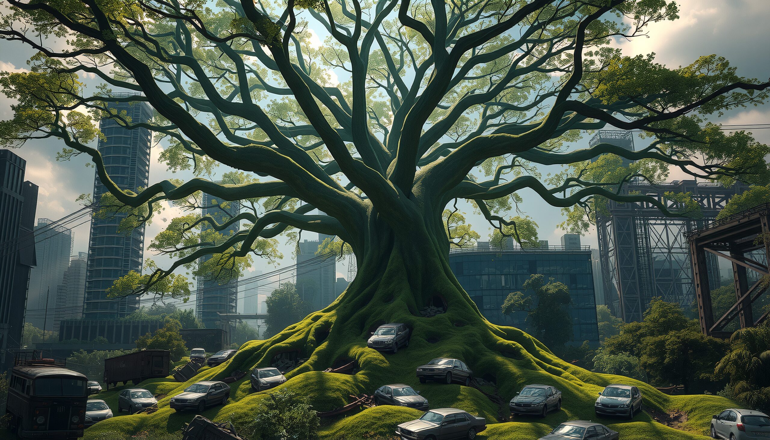 Nature Prevails Over Urban Life