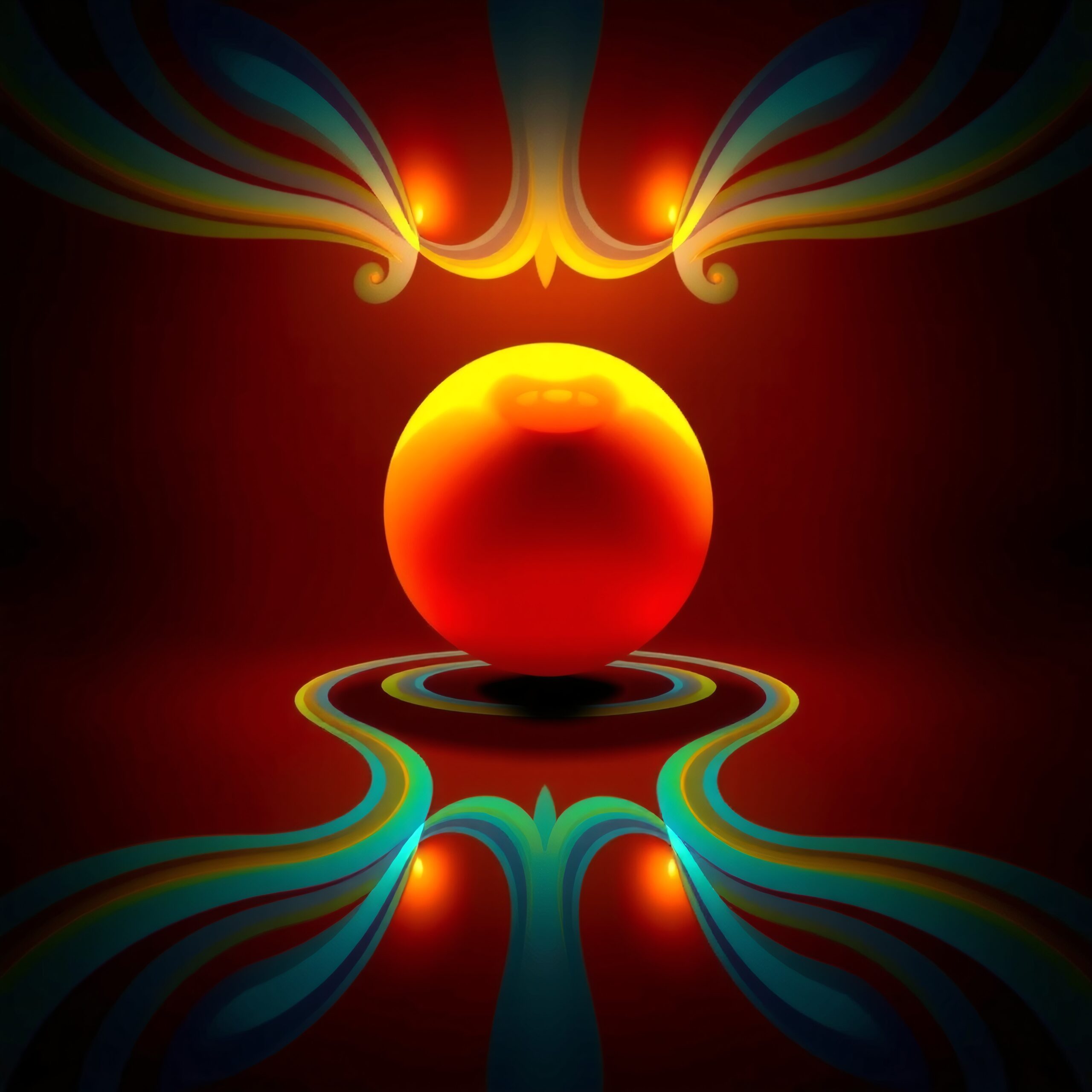 Radiant Sphere with Flowing Patterns