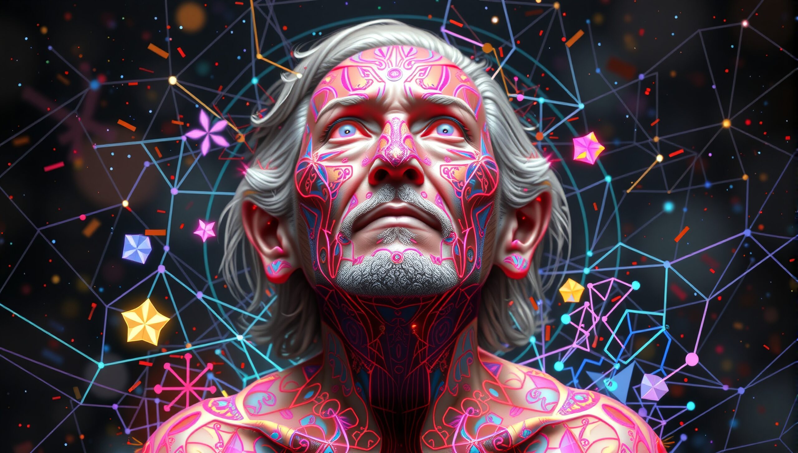 Neon Patterns and Cosmic Network