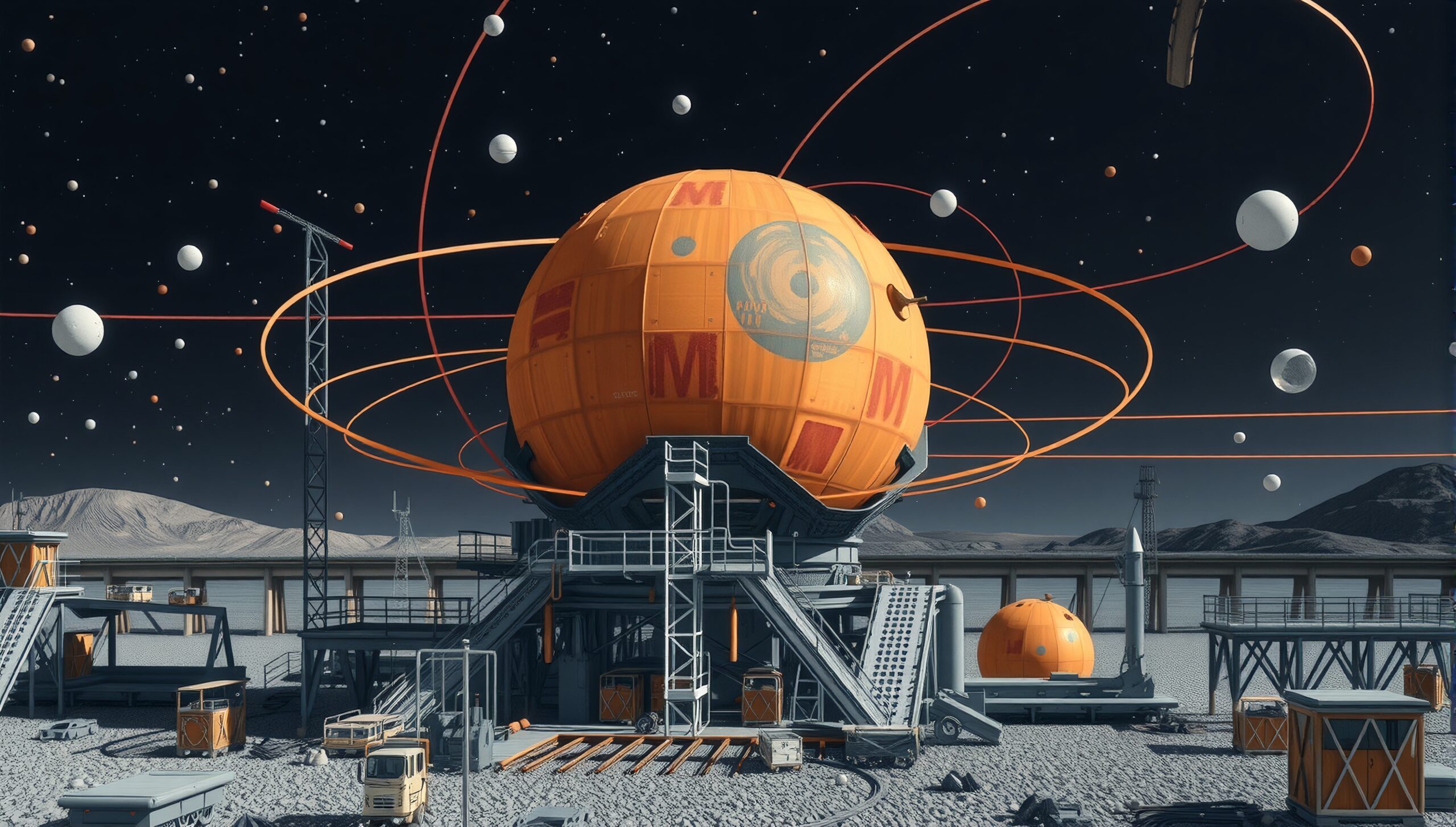 Futuristic Celestial Construction Site