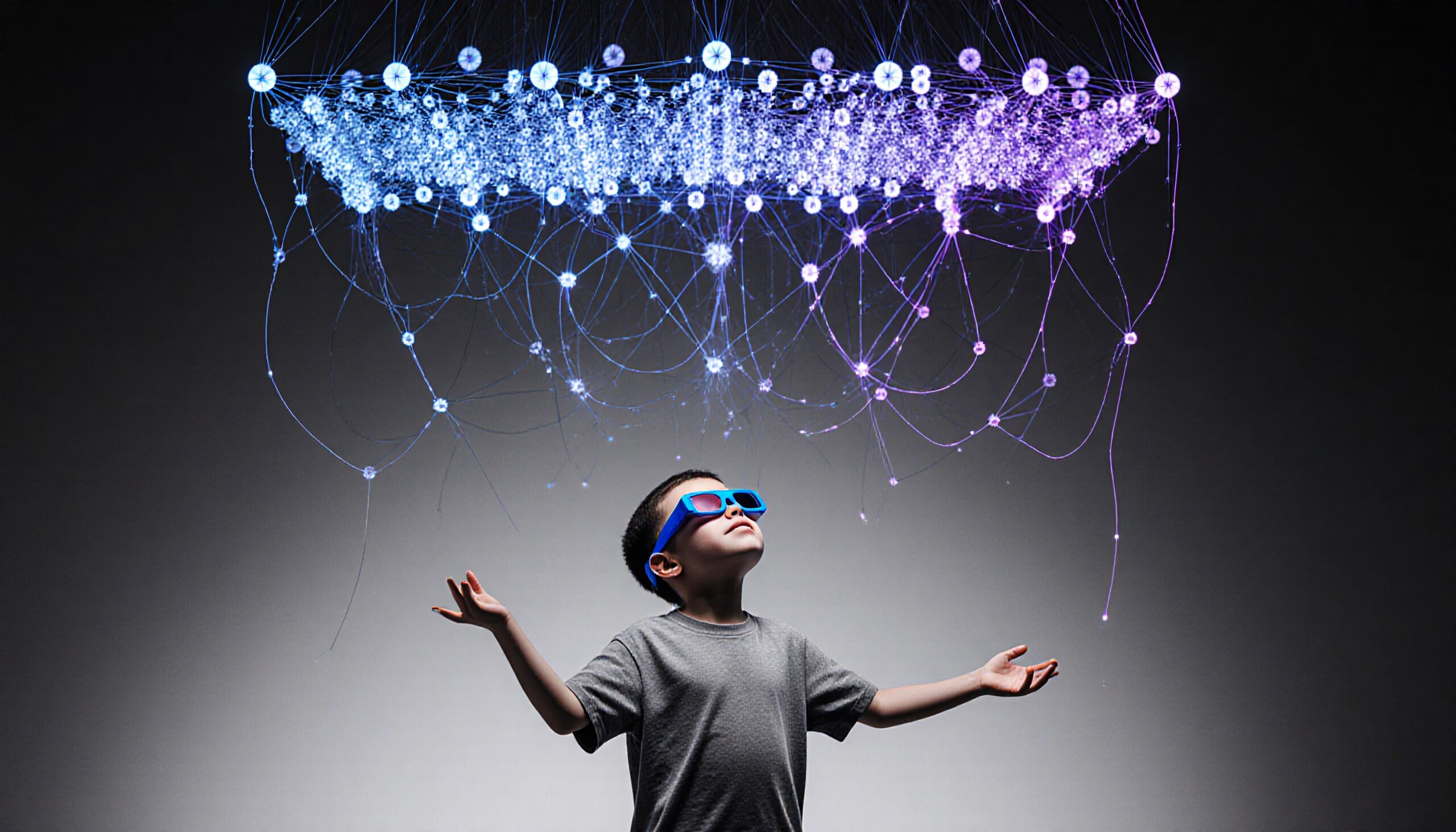 Futuristic Child and Digital Network