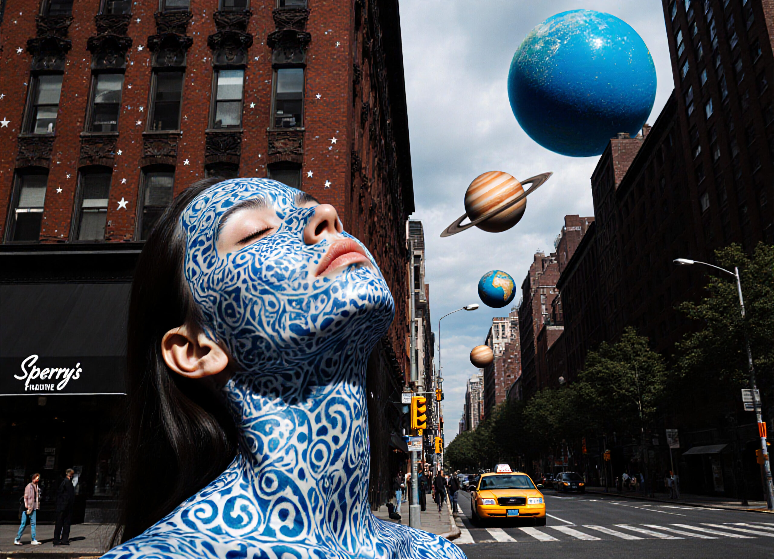 Surreal Cosmos in Urban Street