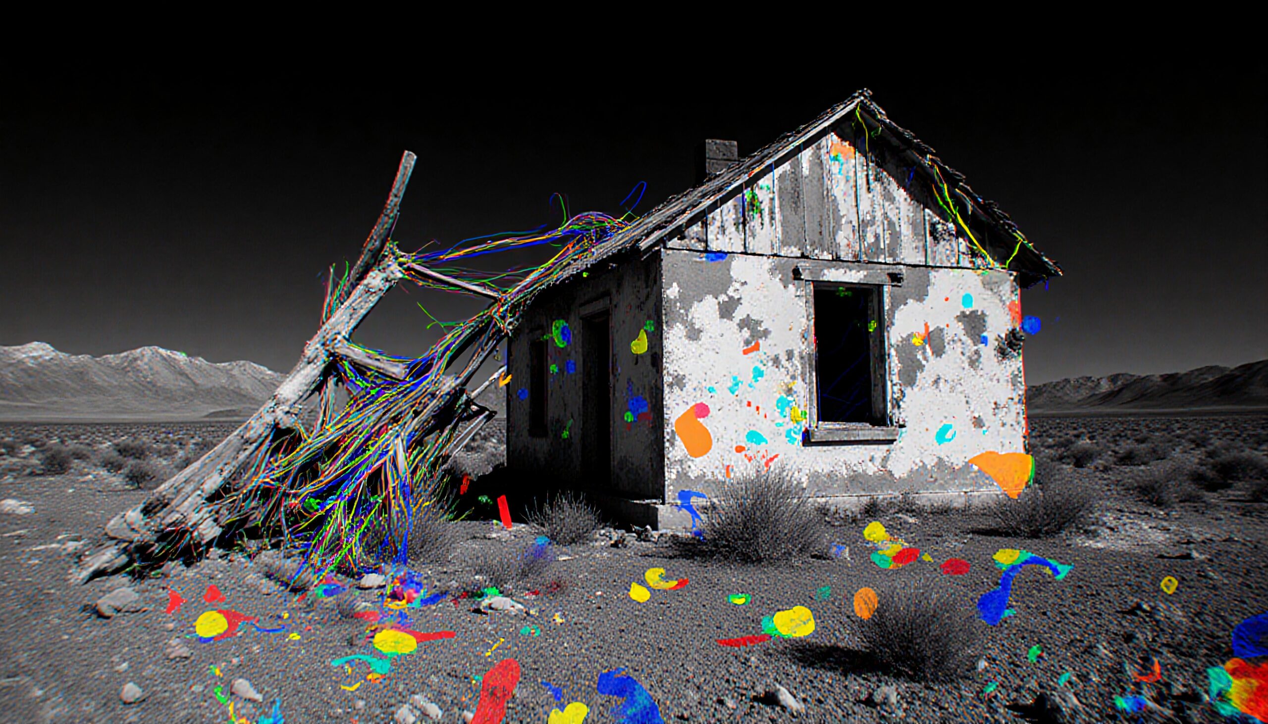 Abandoned House with Vibrant Colors