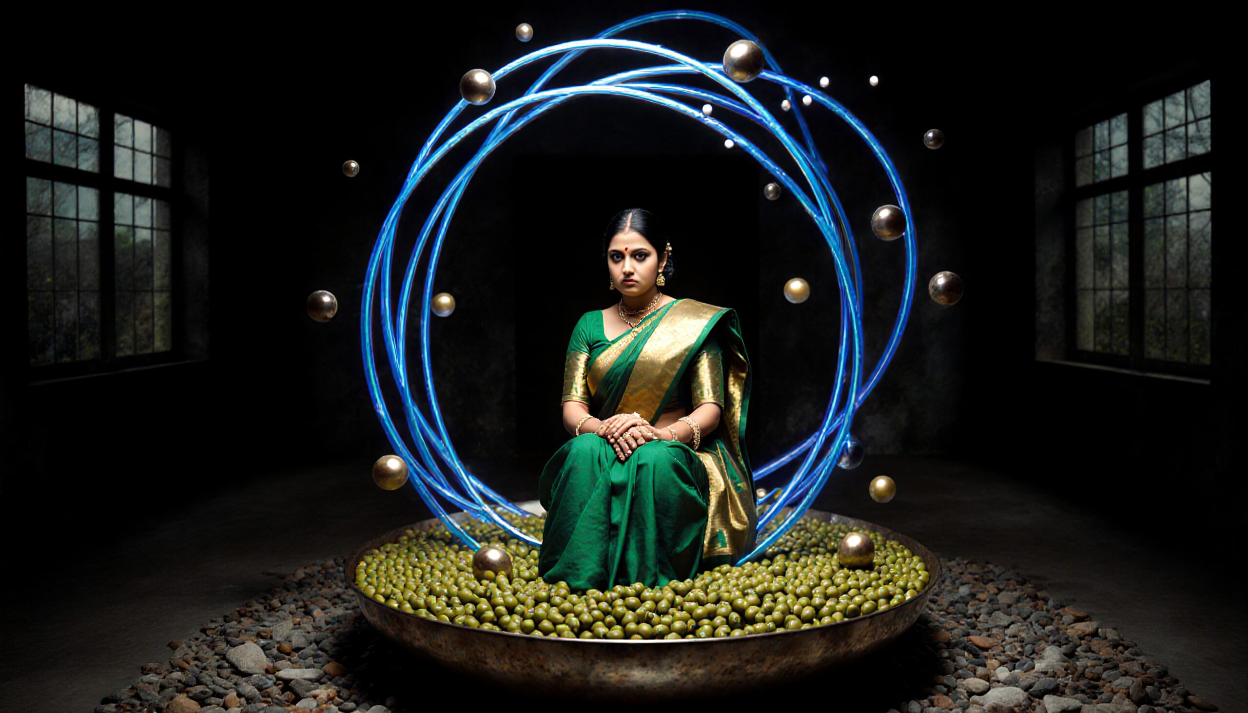 Mystical Woman in Cosmic Setting