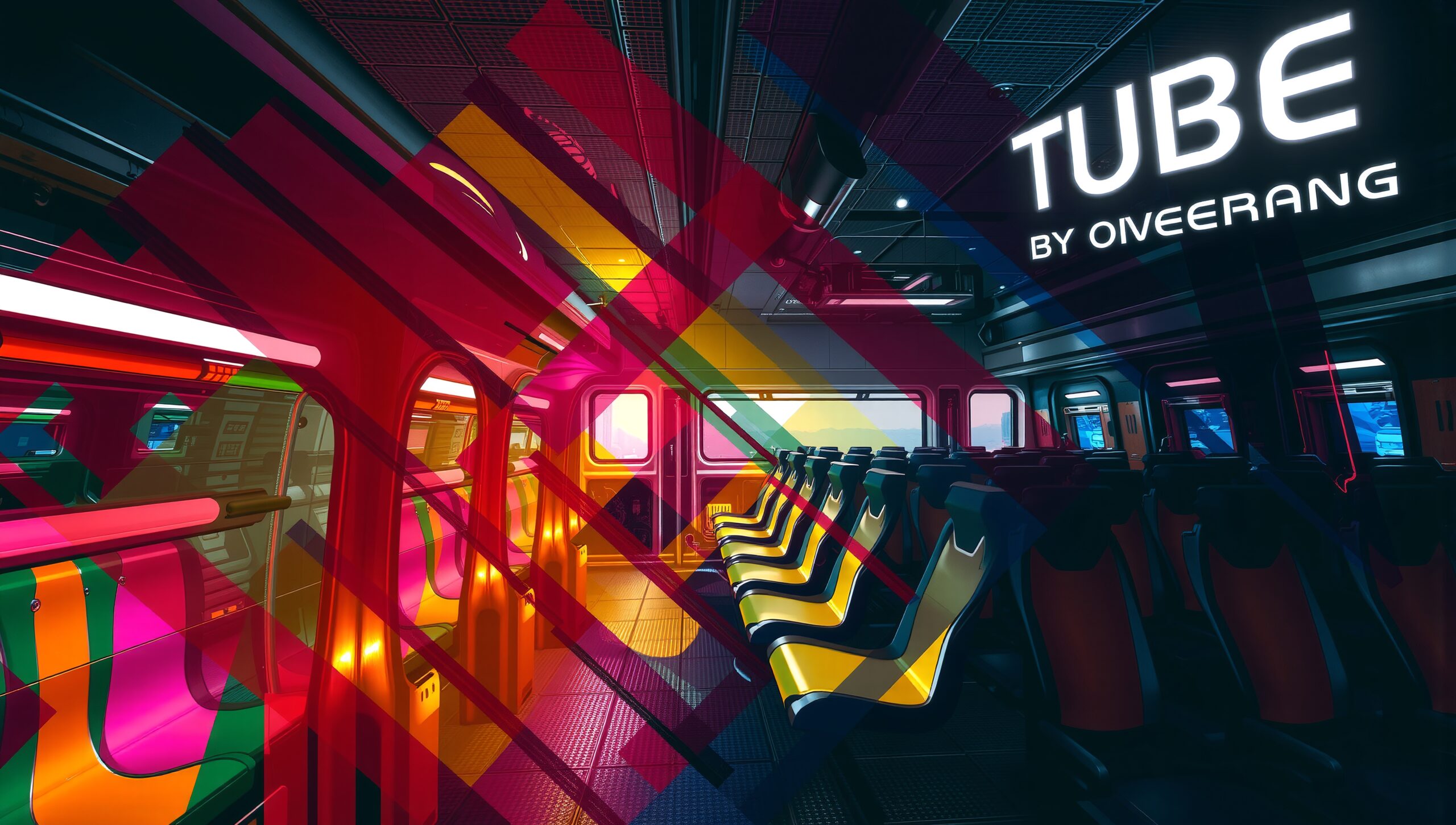 Futuristic Colorful Train Interior