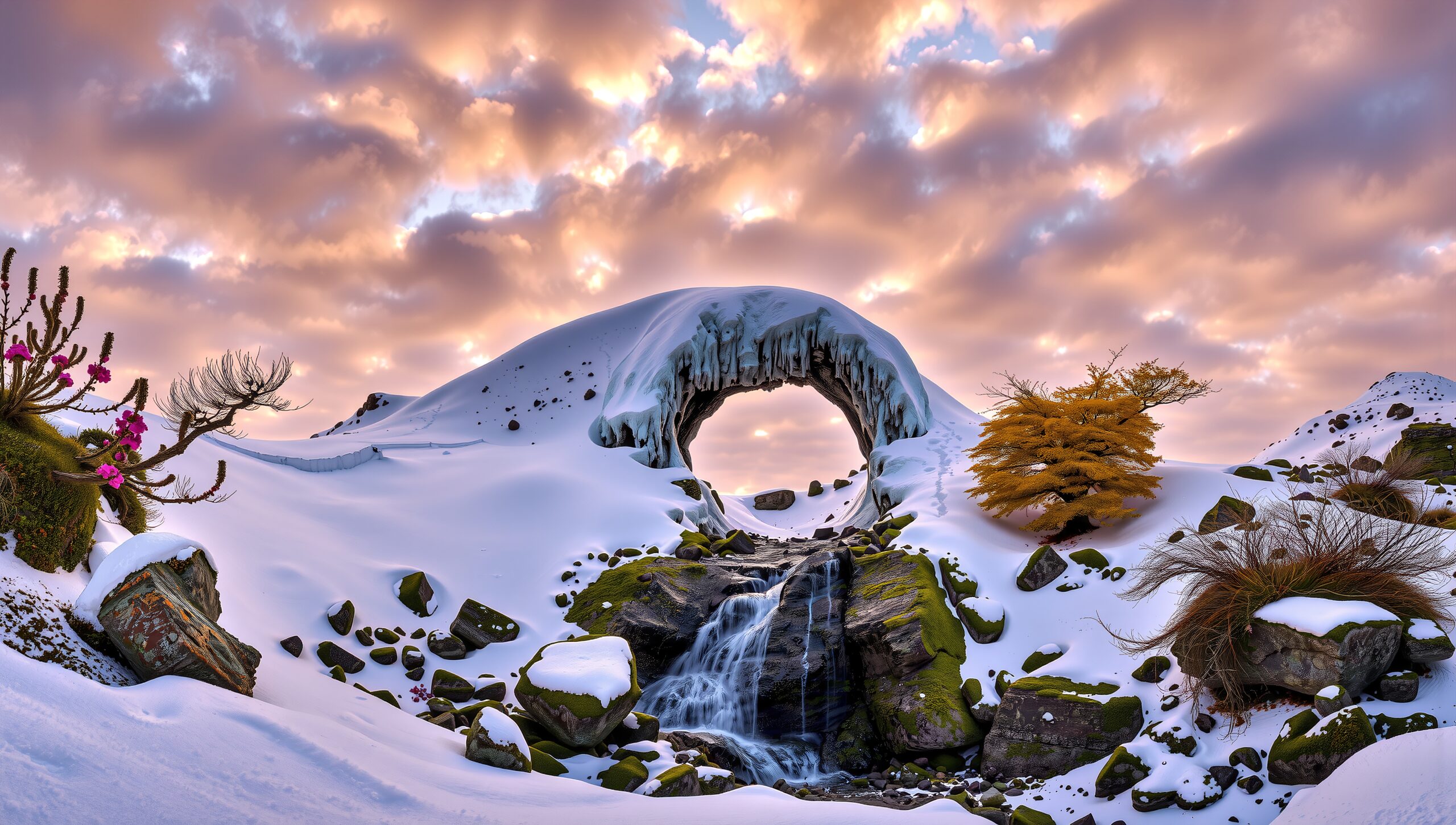Winter Arch Waterfall