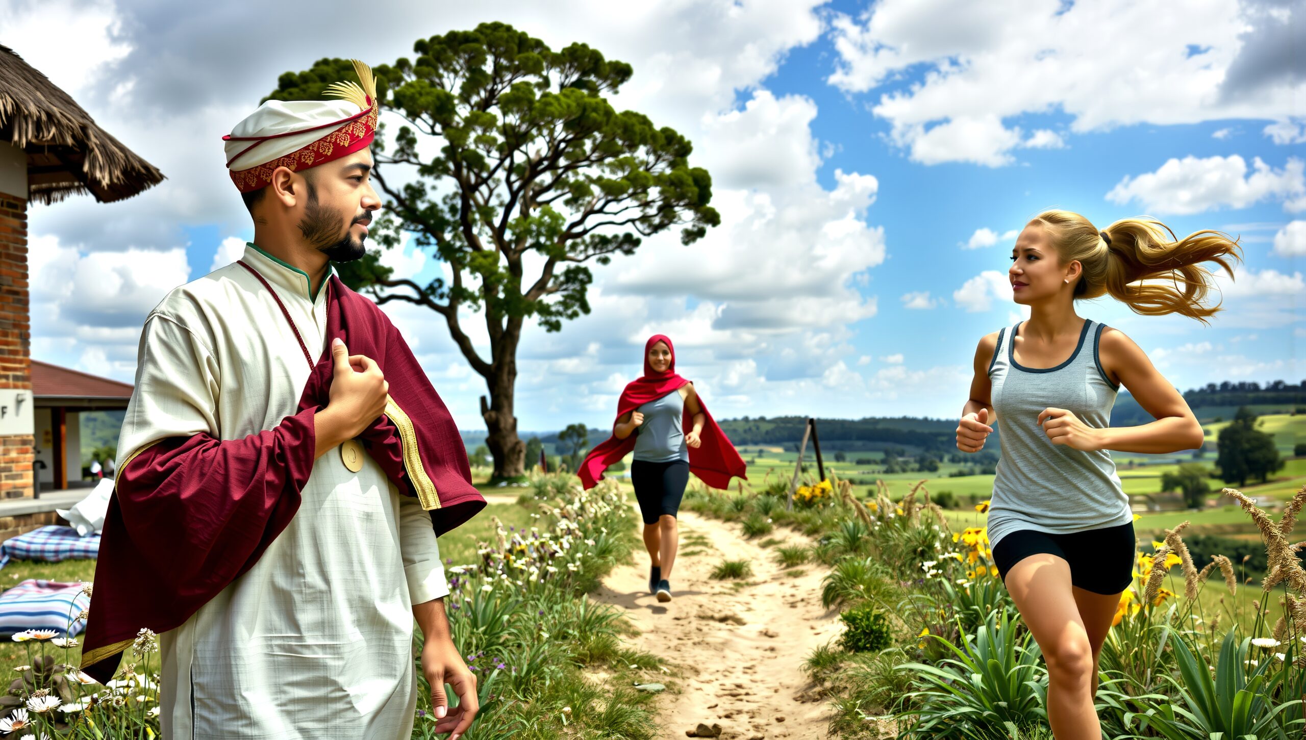 Running Through Scenic Countryside Paths