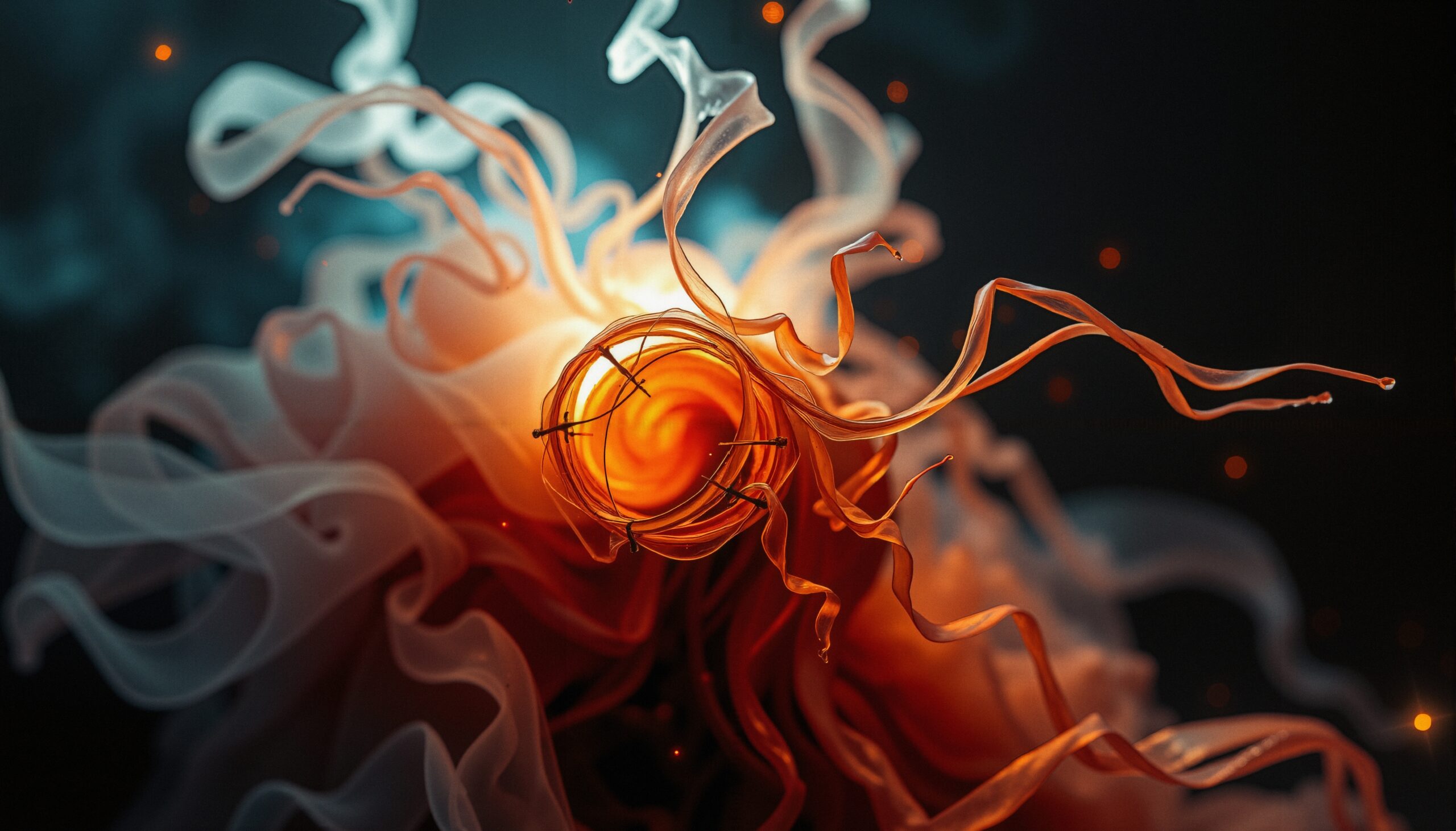Fiery tendrils of abstract light