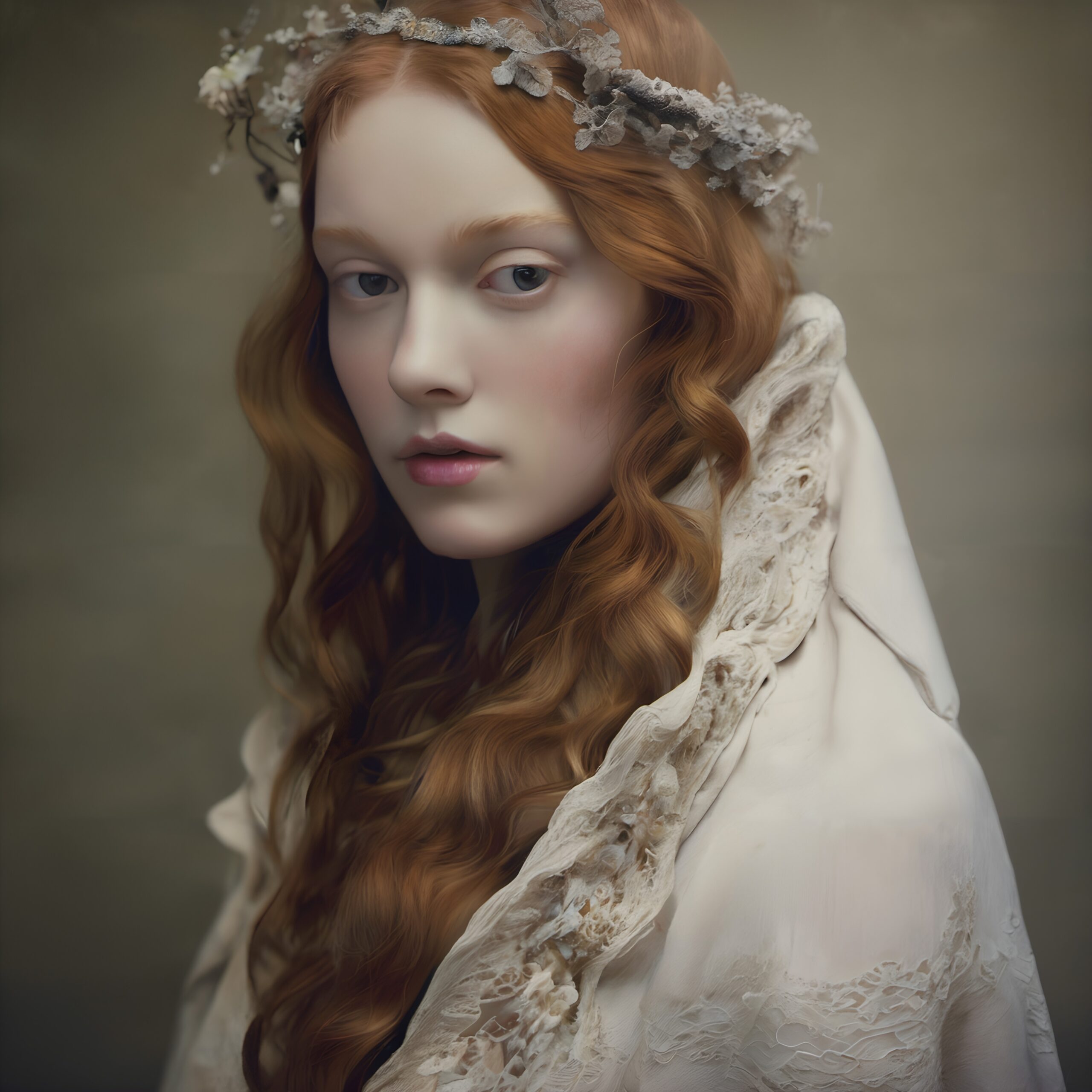 Timeless Elegance in Floral Portrait
