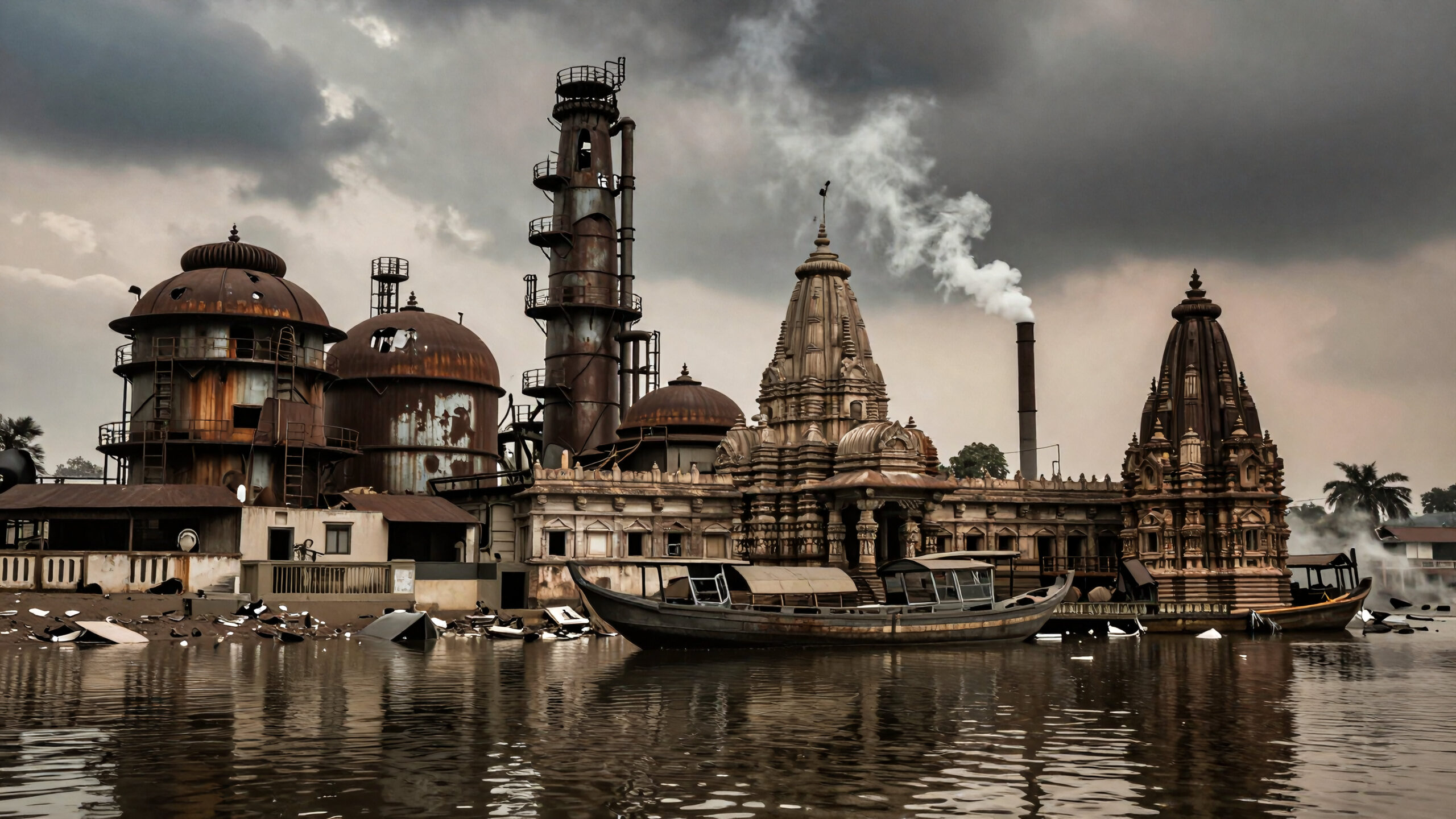 Temples Amidst Industrial Ruin