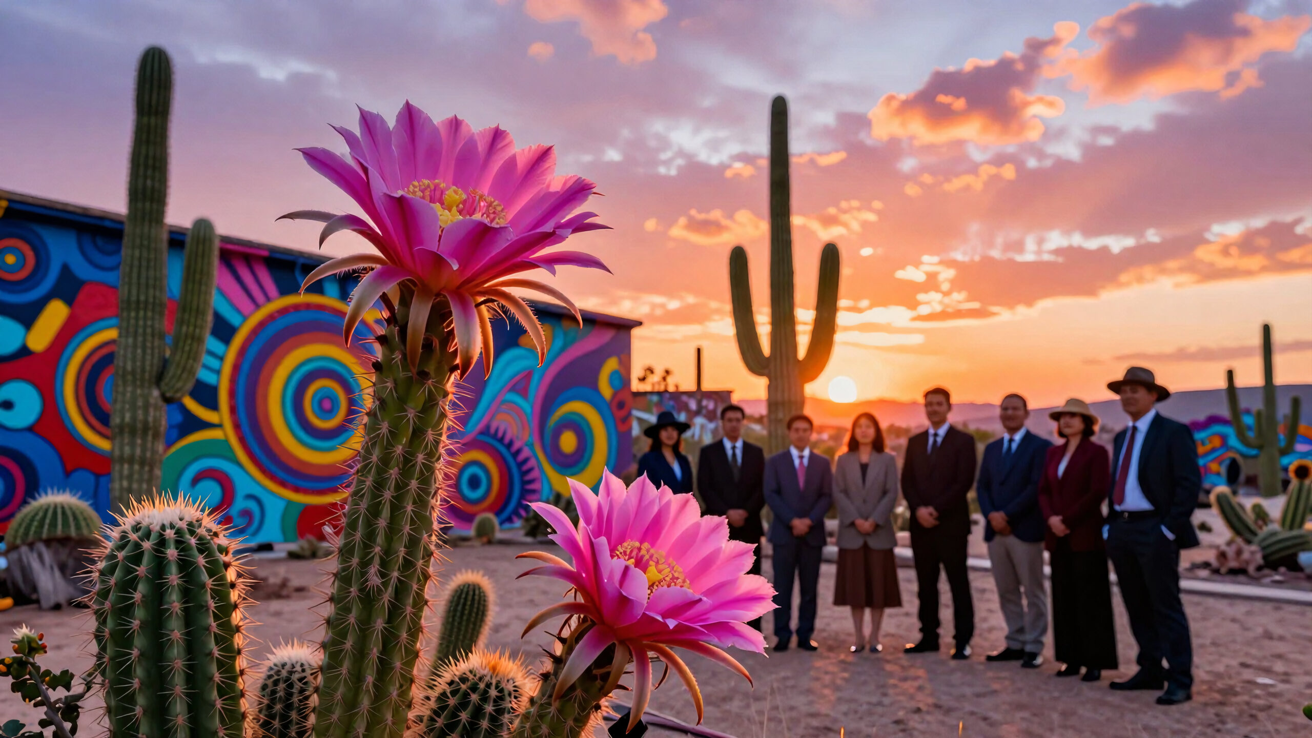 Surreal Desert Sunset Ceremony