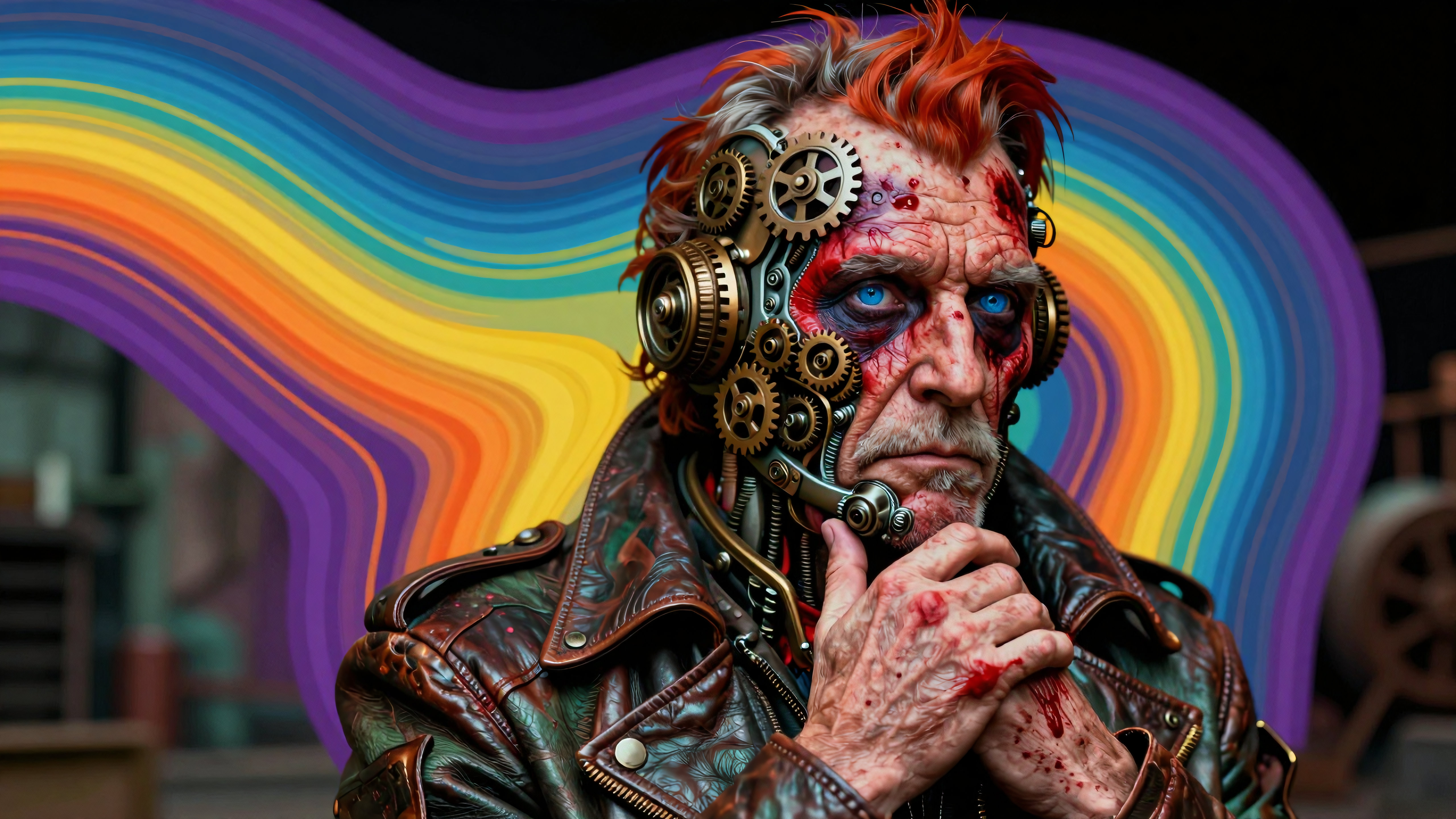 Cybernetic Character with Mechanical Enhancements