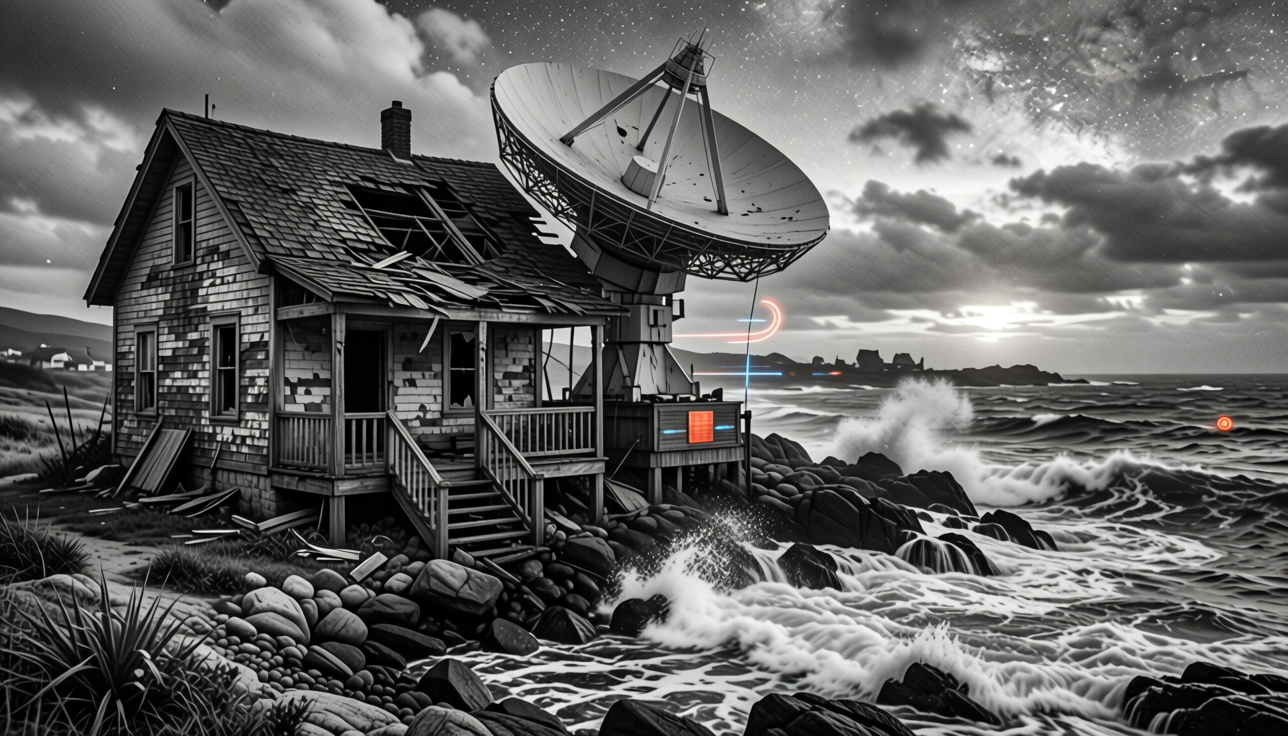 Abandoned House with Satellite Dish