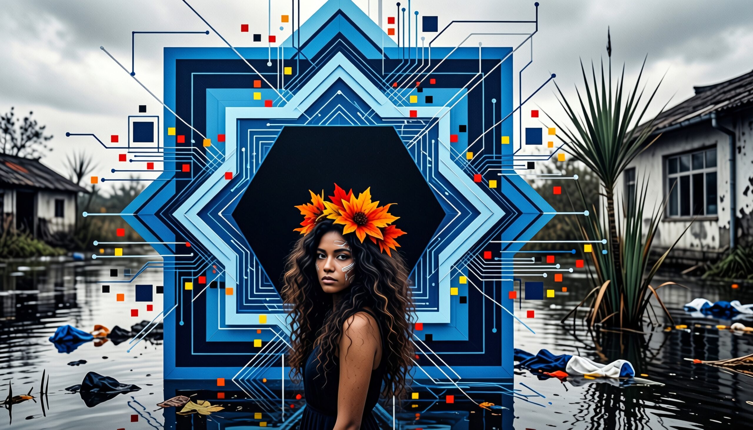 Nature Meets Technology Amid Ruins