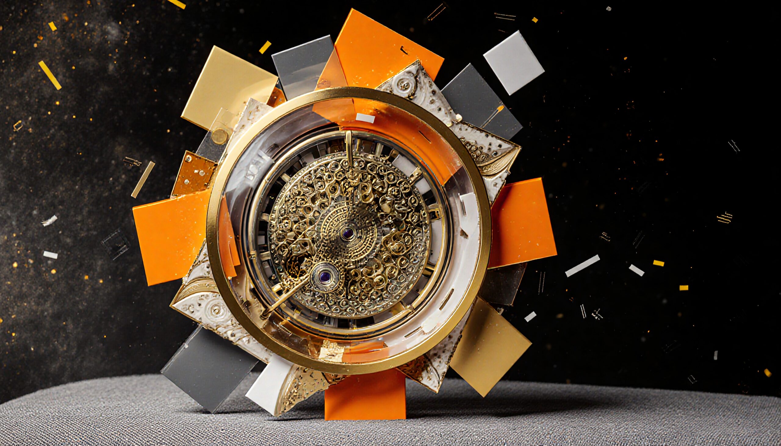 Intricate Timepiece with Cosmic Accents