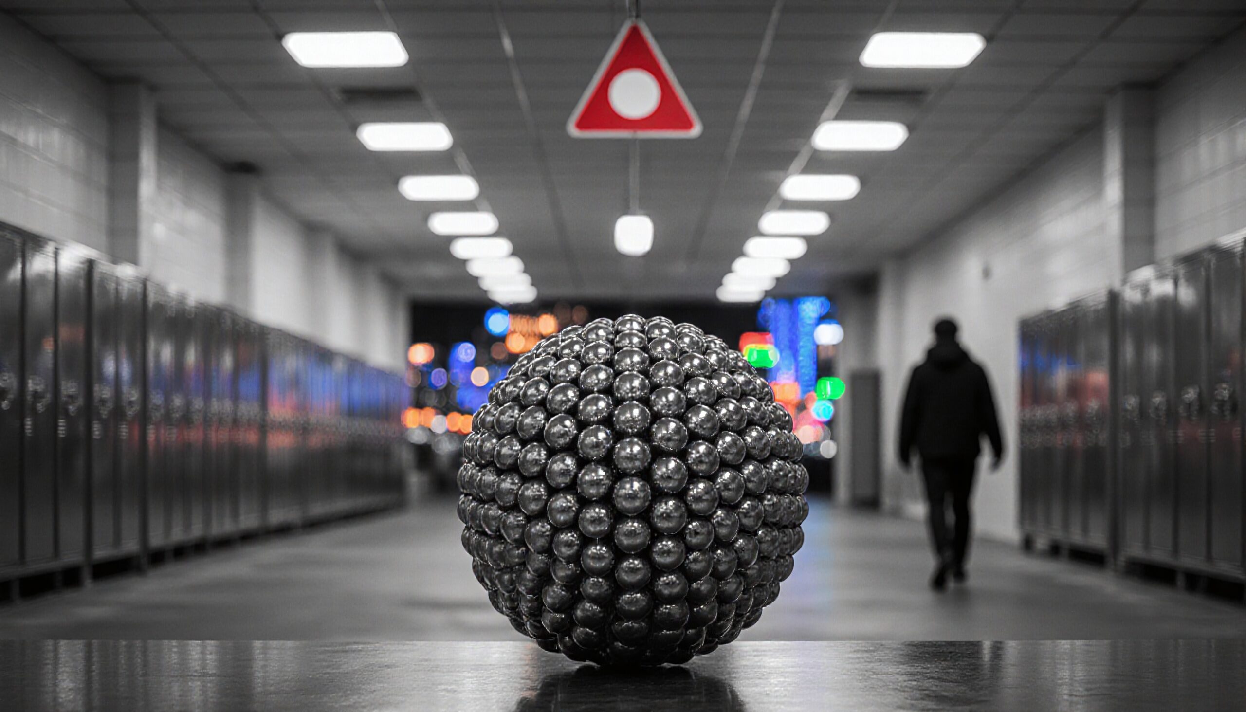 Mystical Sphere in Industrial Corridor