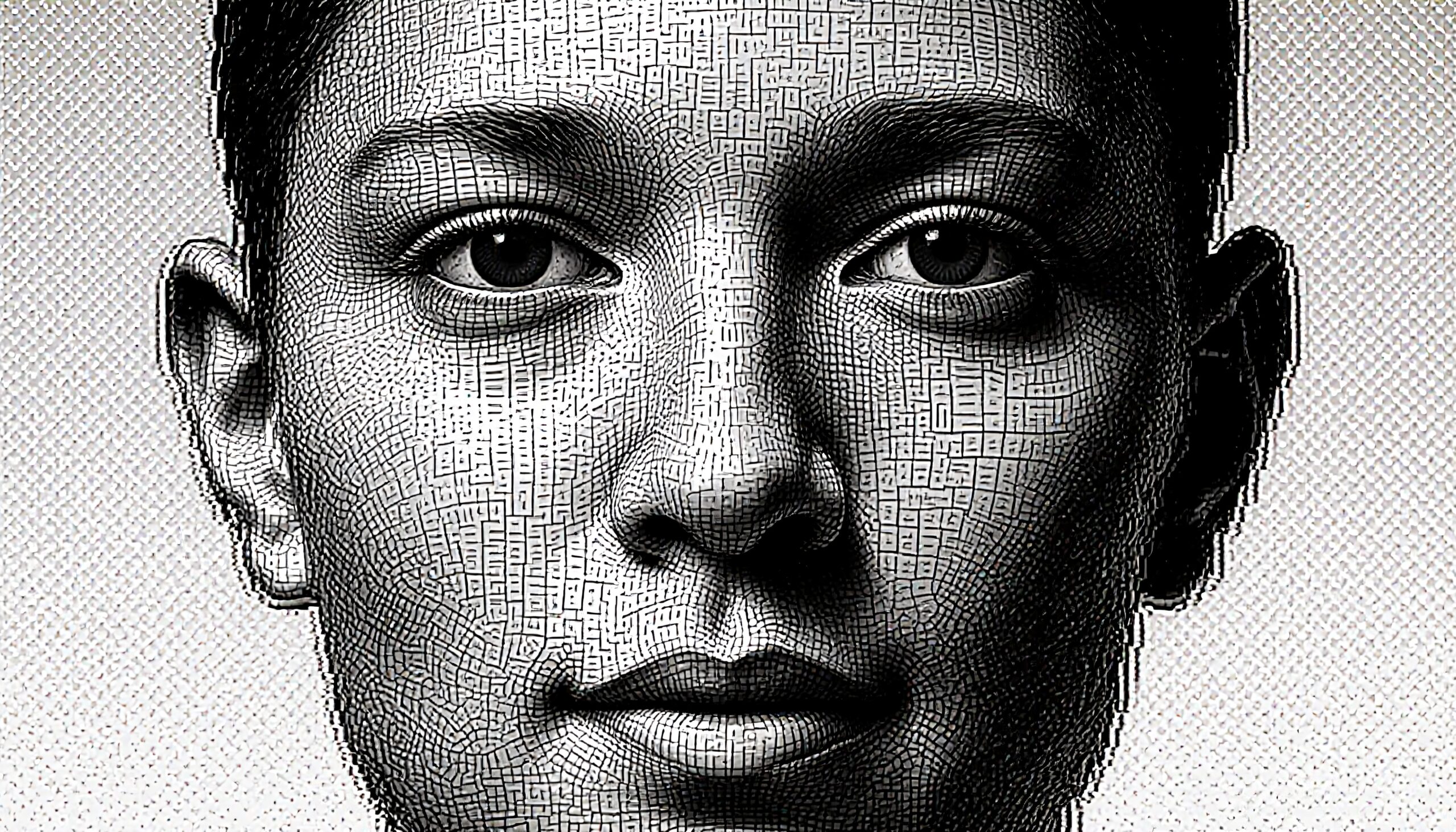 Intricate Maze-Like Face Design