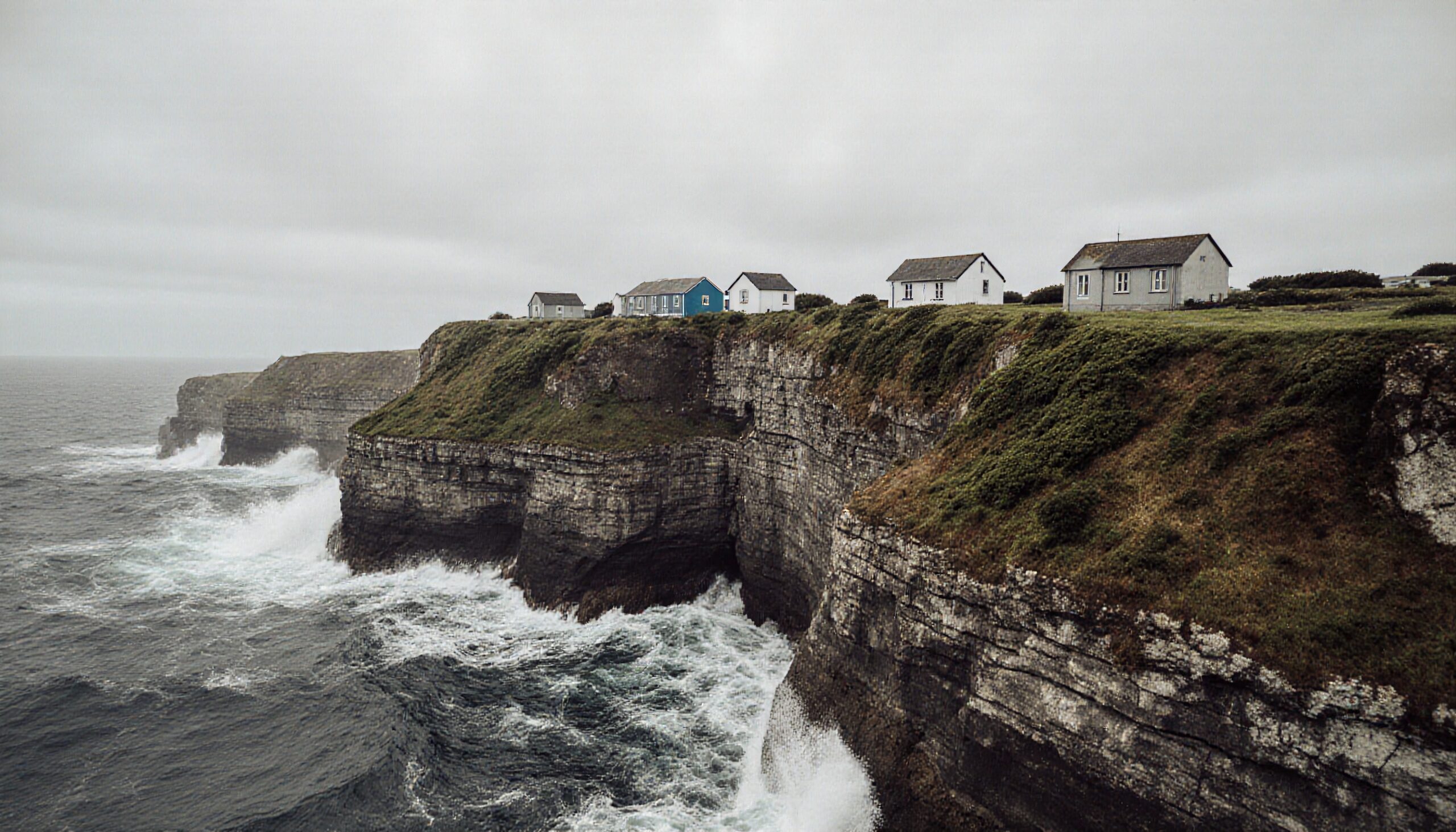 Coastal Houses on Rugged Cliffs