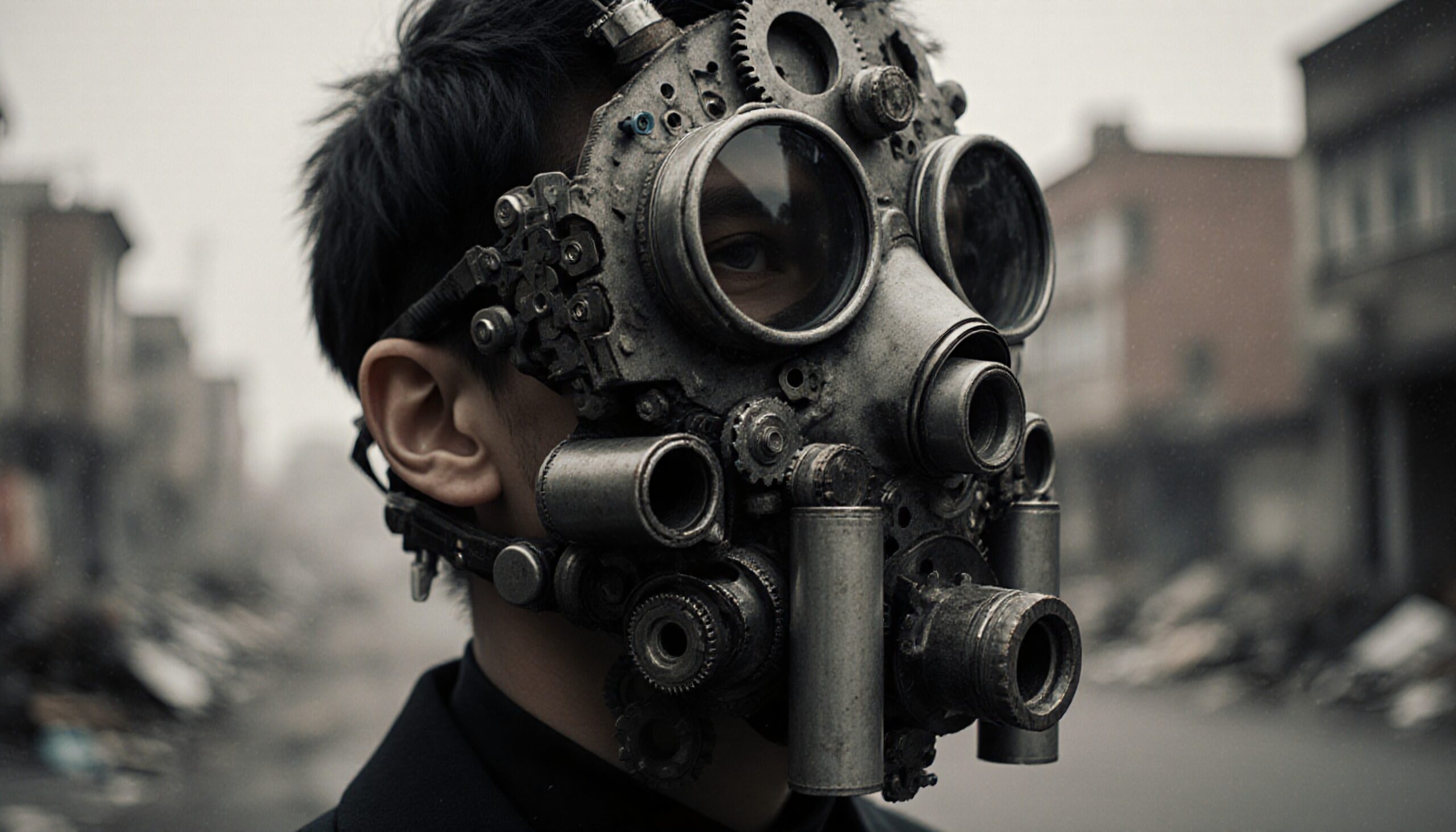 Dystopian Gas Mask Portrait