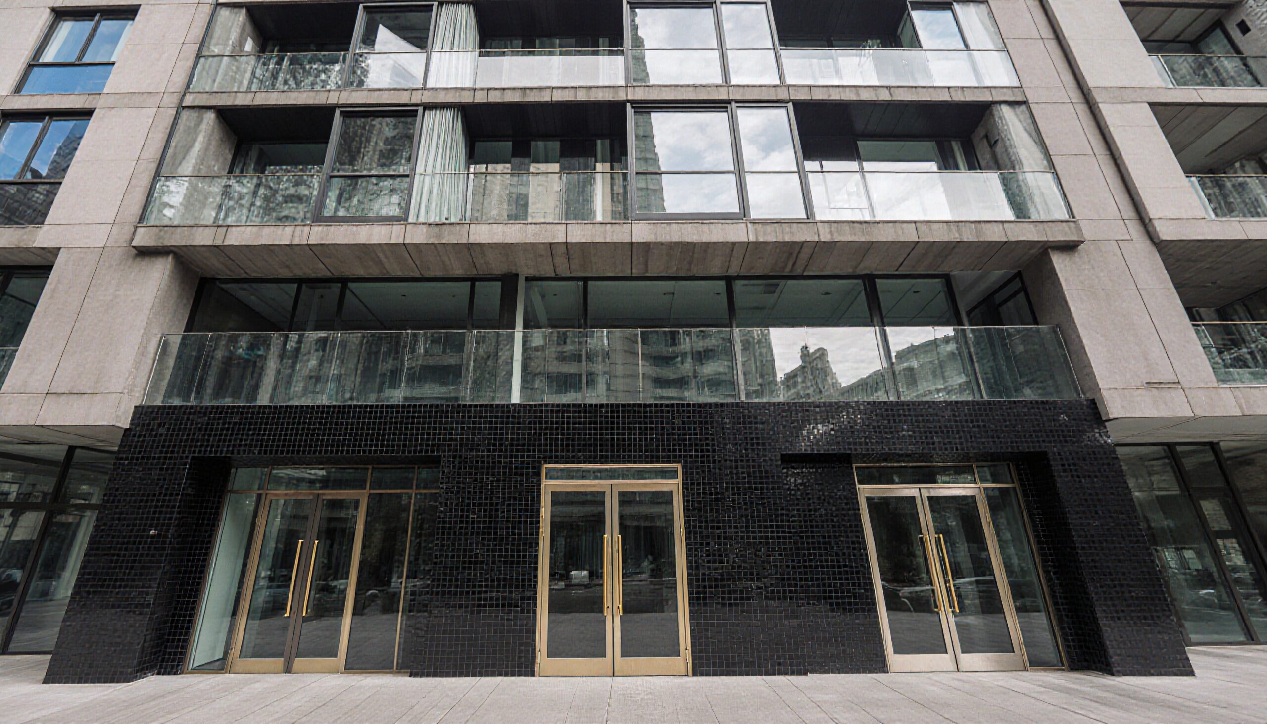 Contemporary Glass Building Entrance