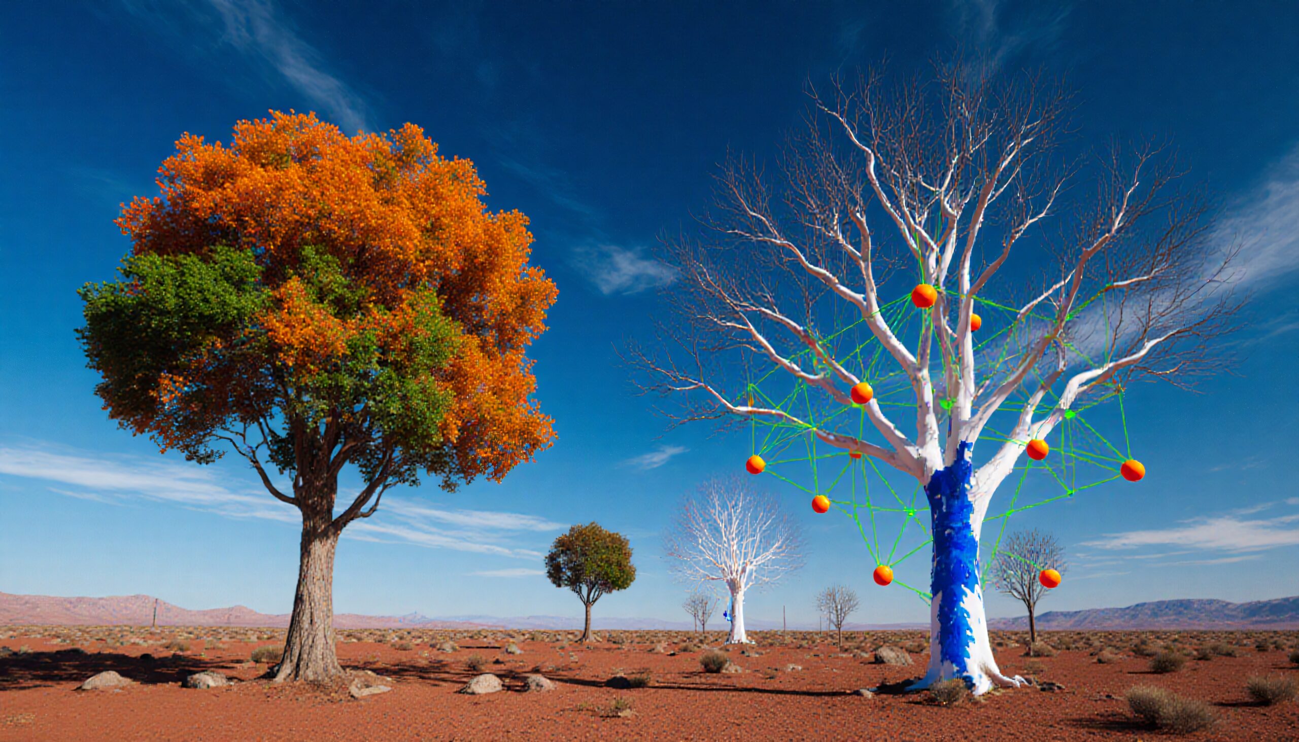 Juxtaposition of Nature and Art