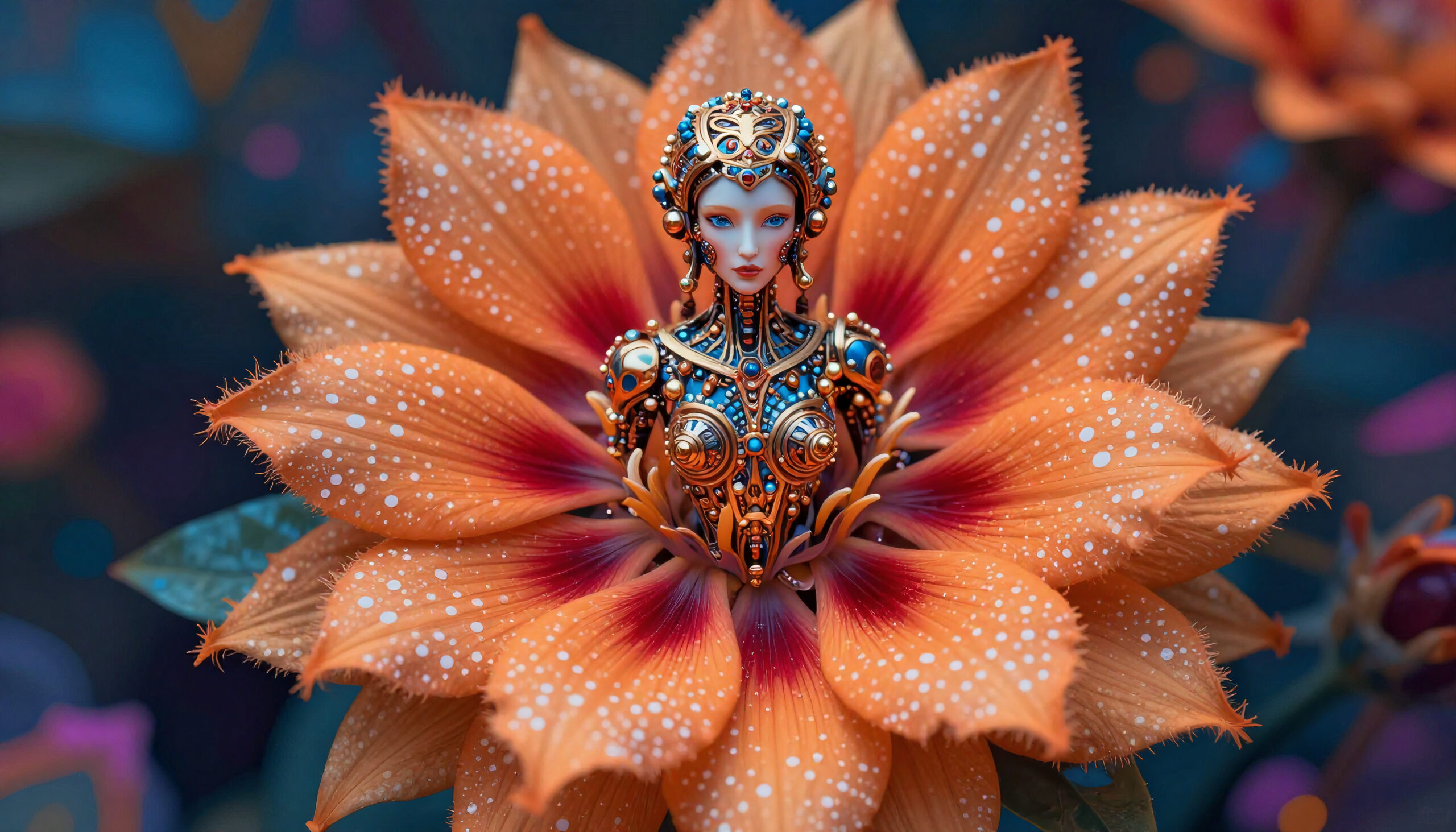 Adorned Woman Emerging from a Flower