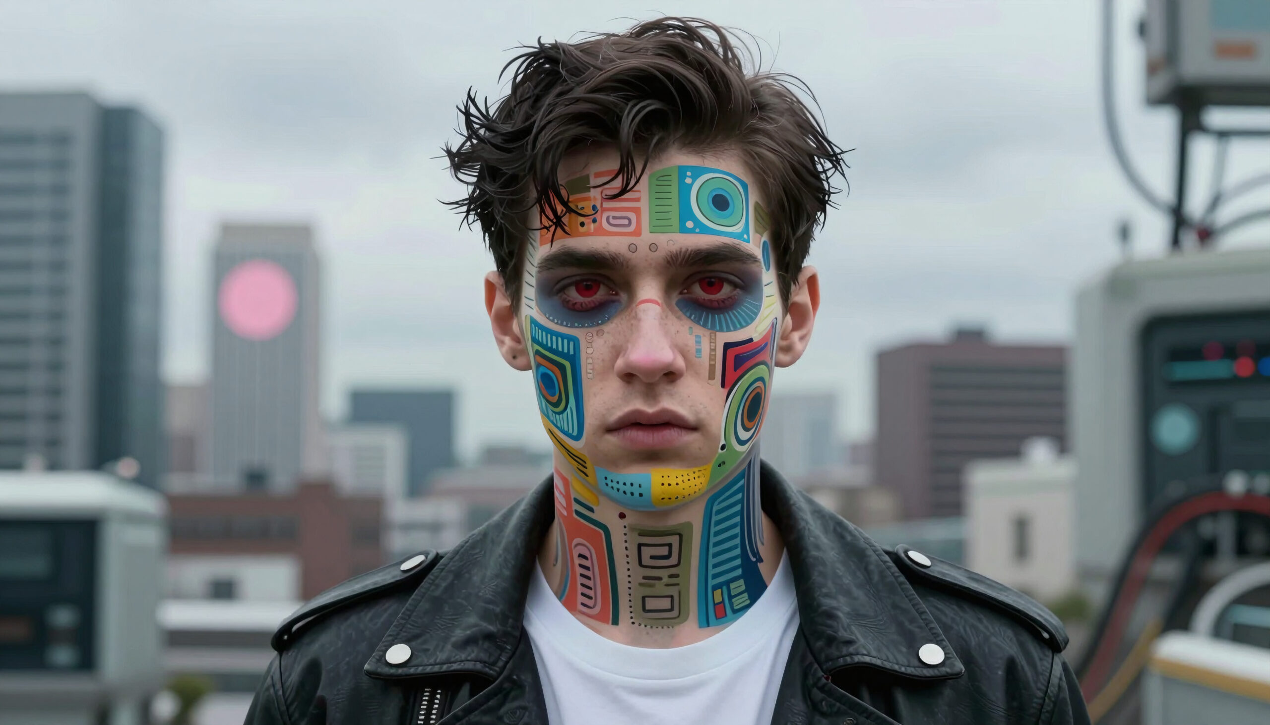 A young man with intricate face paint