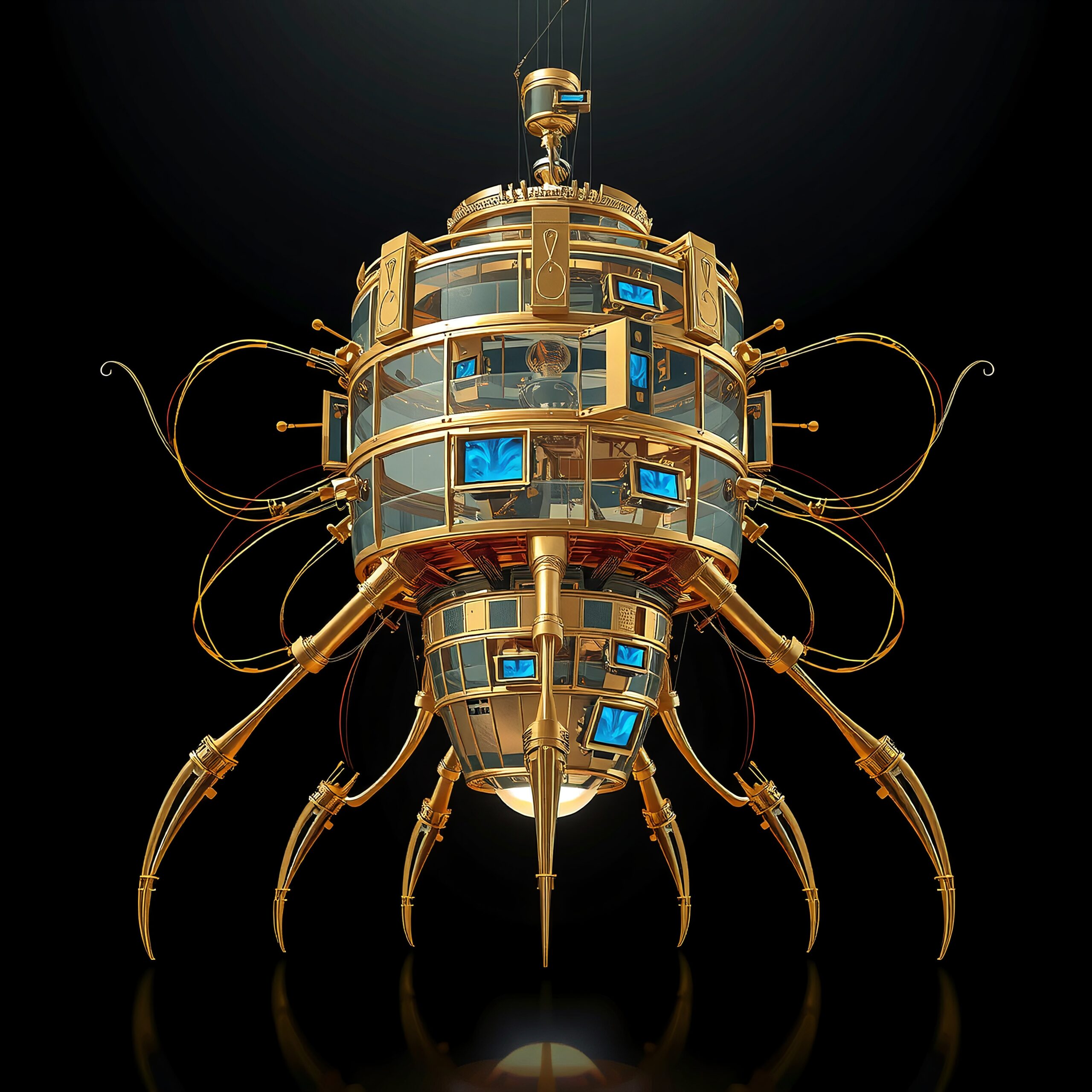 Futuristic Golden Machine Structure