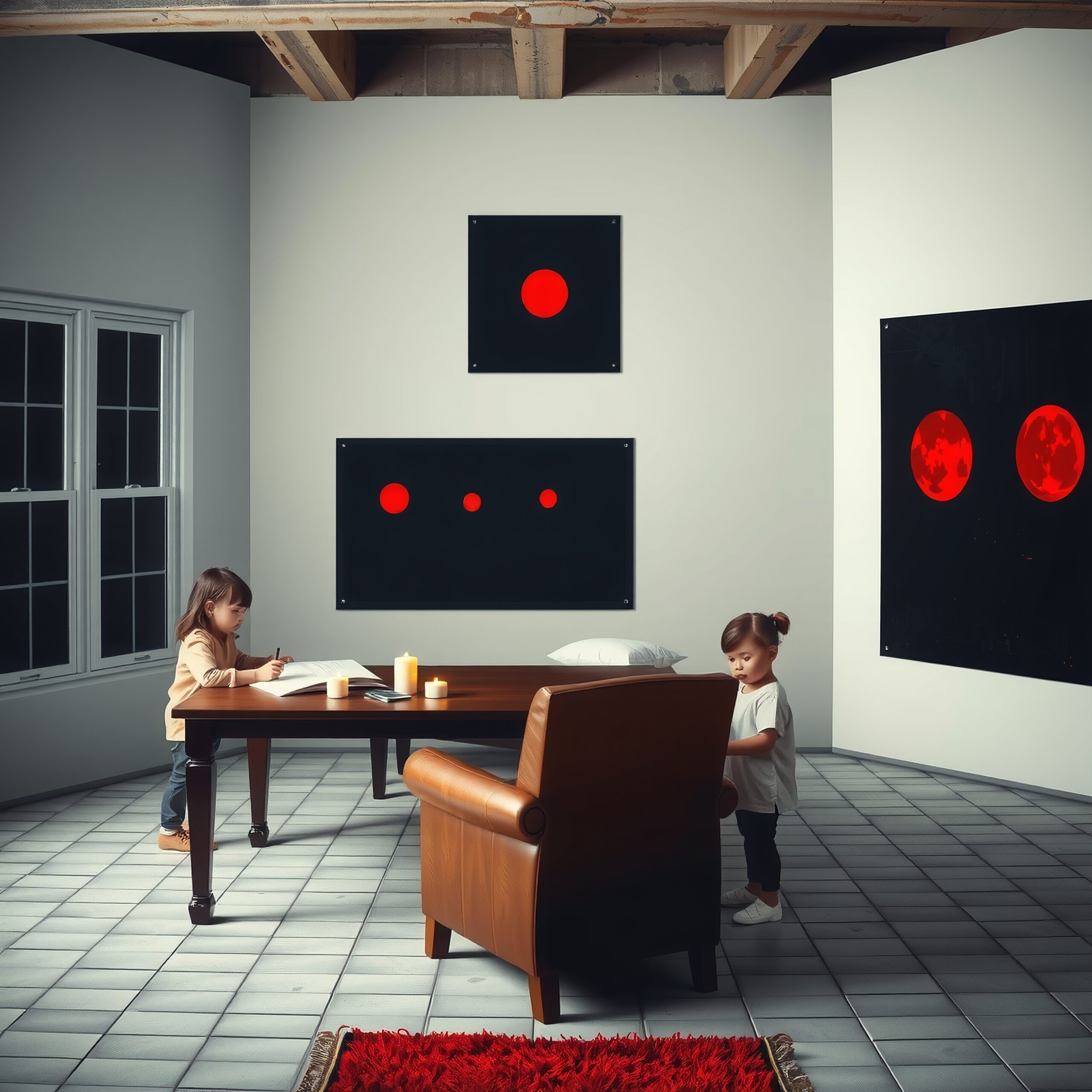 Children’s activities in modern room