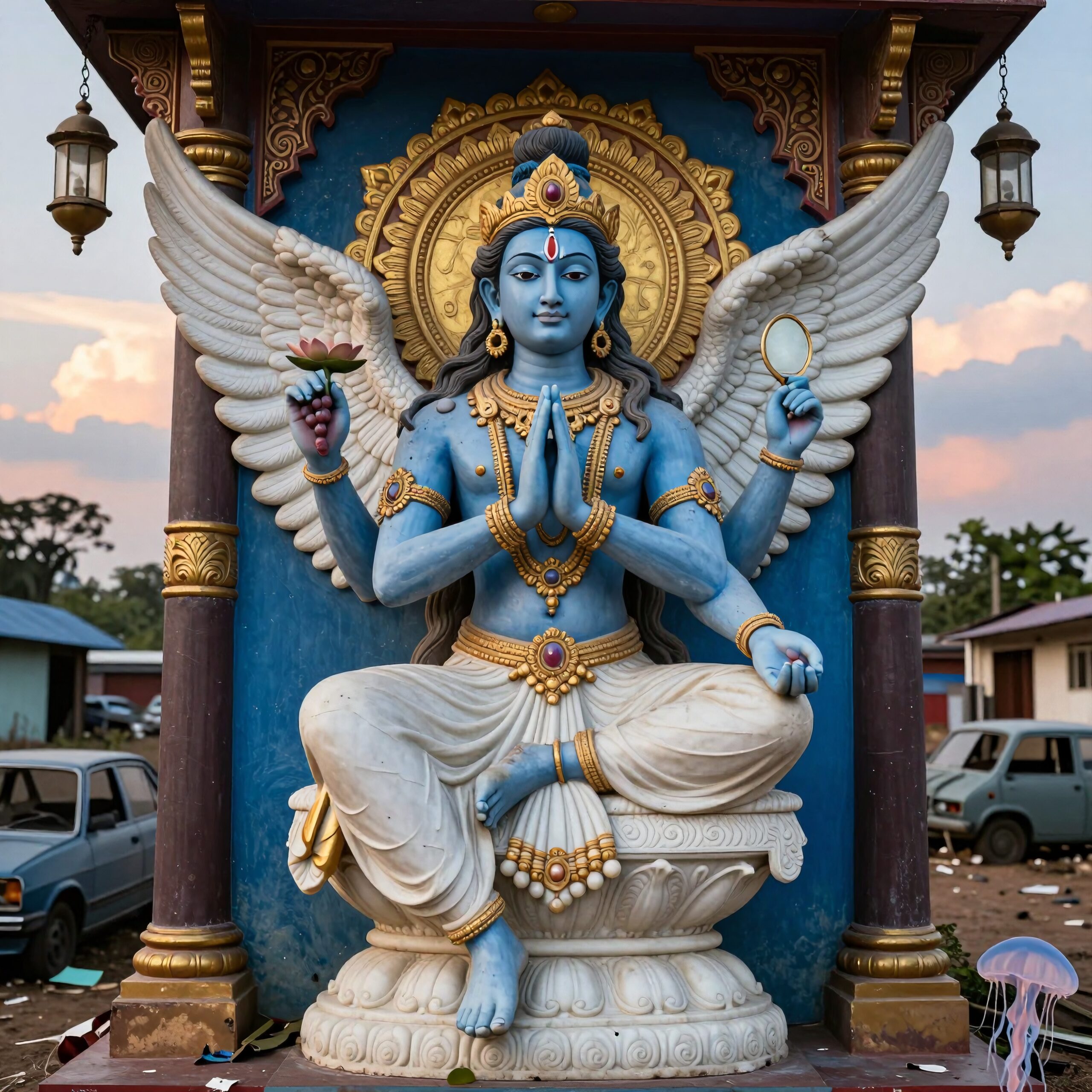 Celestial Winged Deity Statue