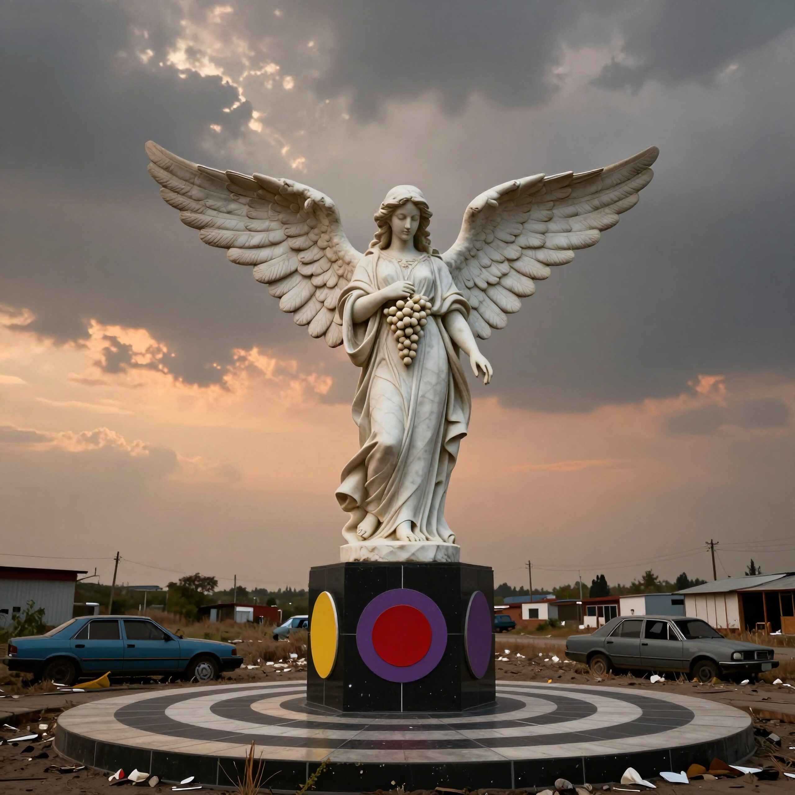 Majestic Angel Amid Urban Decay
