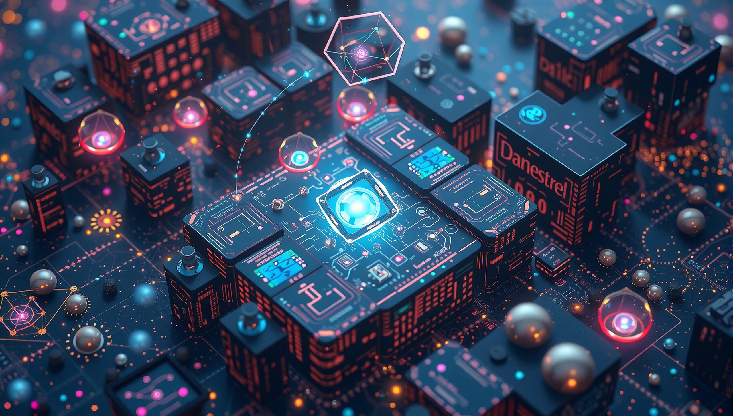 Futuristic Digital Cyber Cityscape