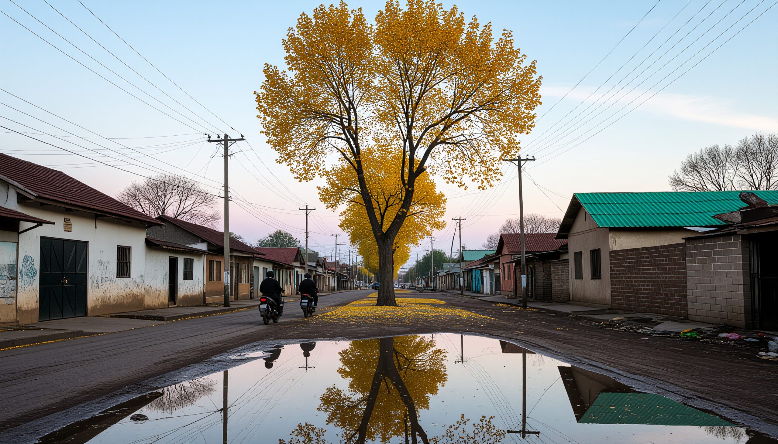 Golden Tree on Quiet Street