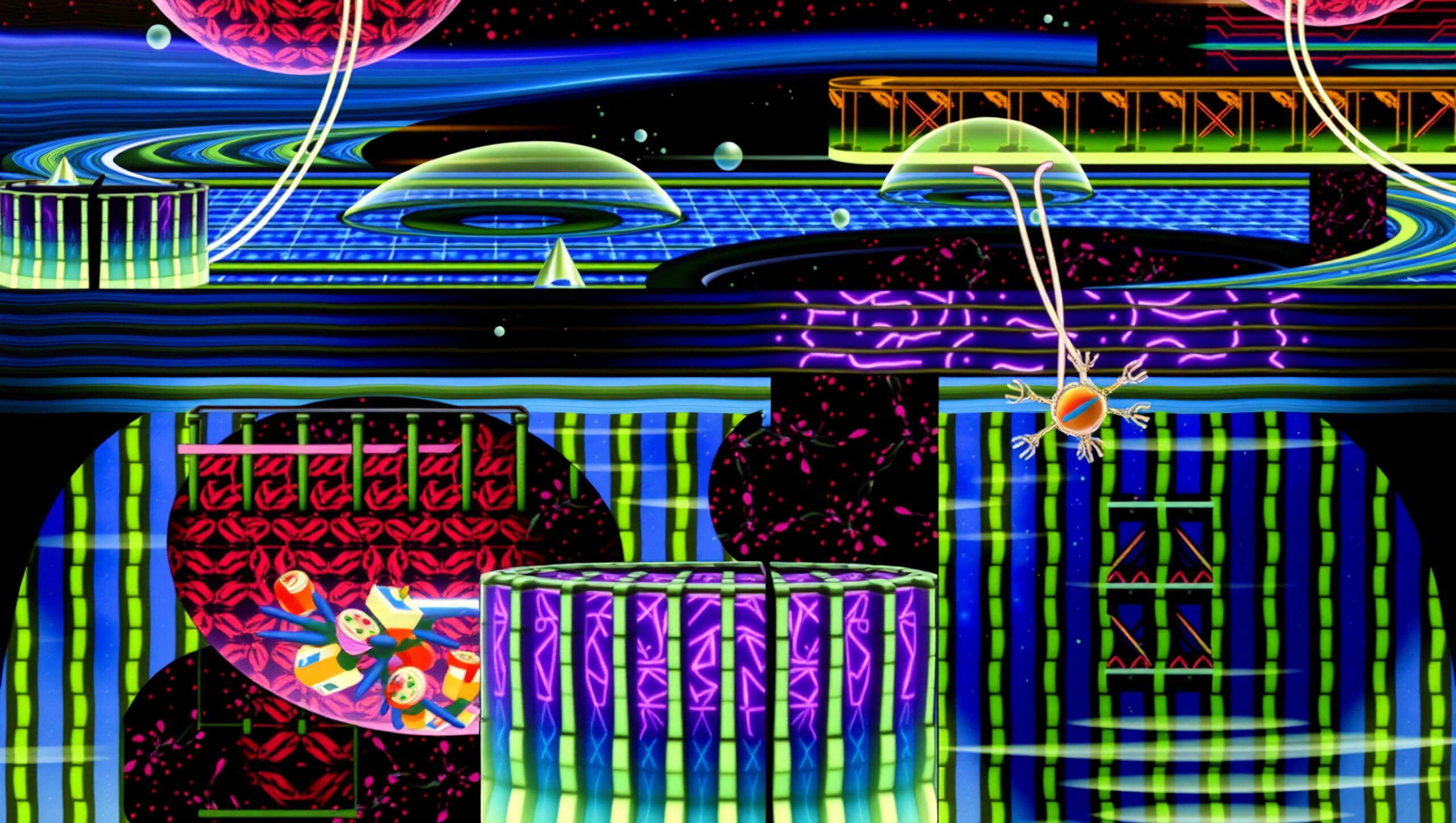 Futuristic Neon Cityscape Artwork