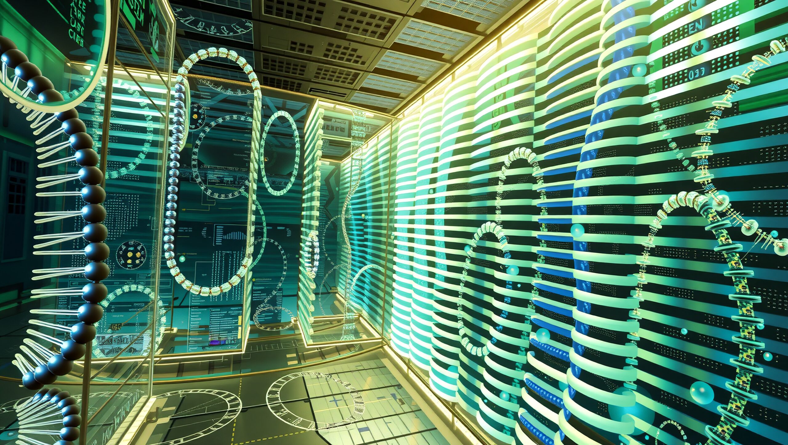 Futuristic Room with Neon Designs