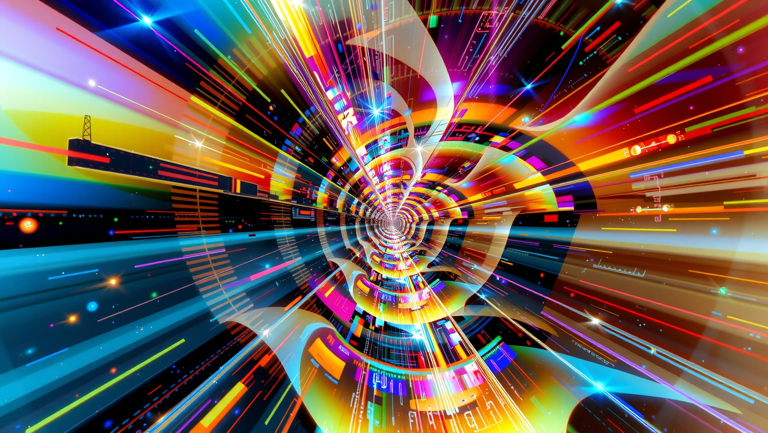 Vibrant Digital Vortex Tunnel