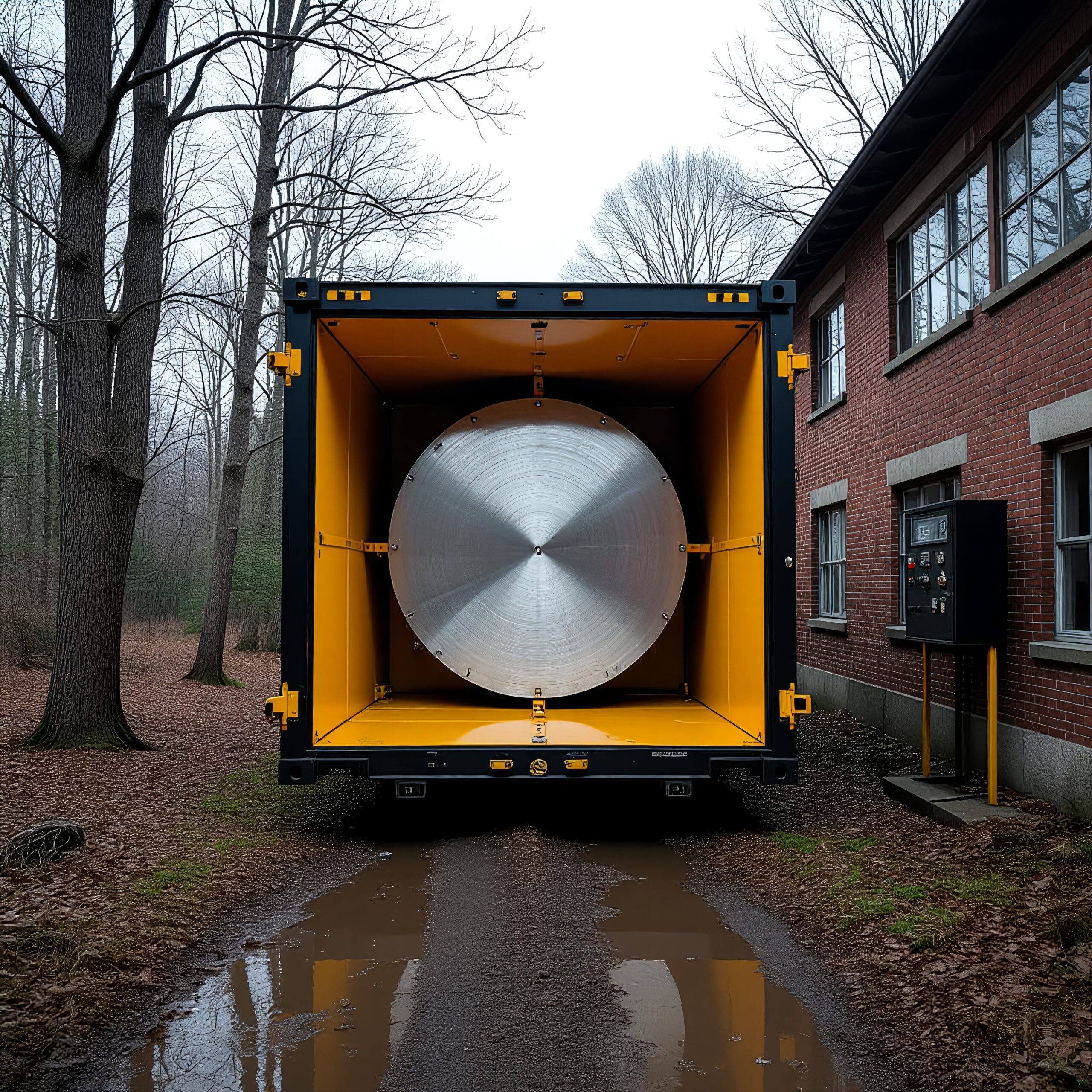 Shipping Container with Metallic Object