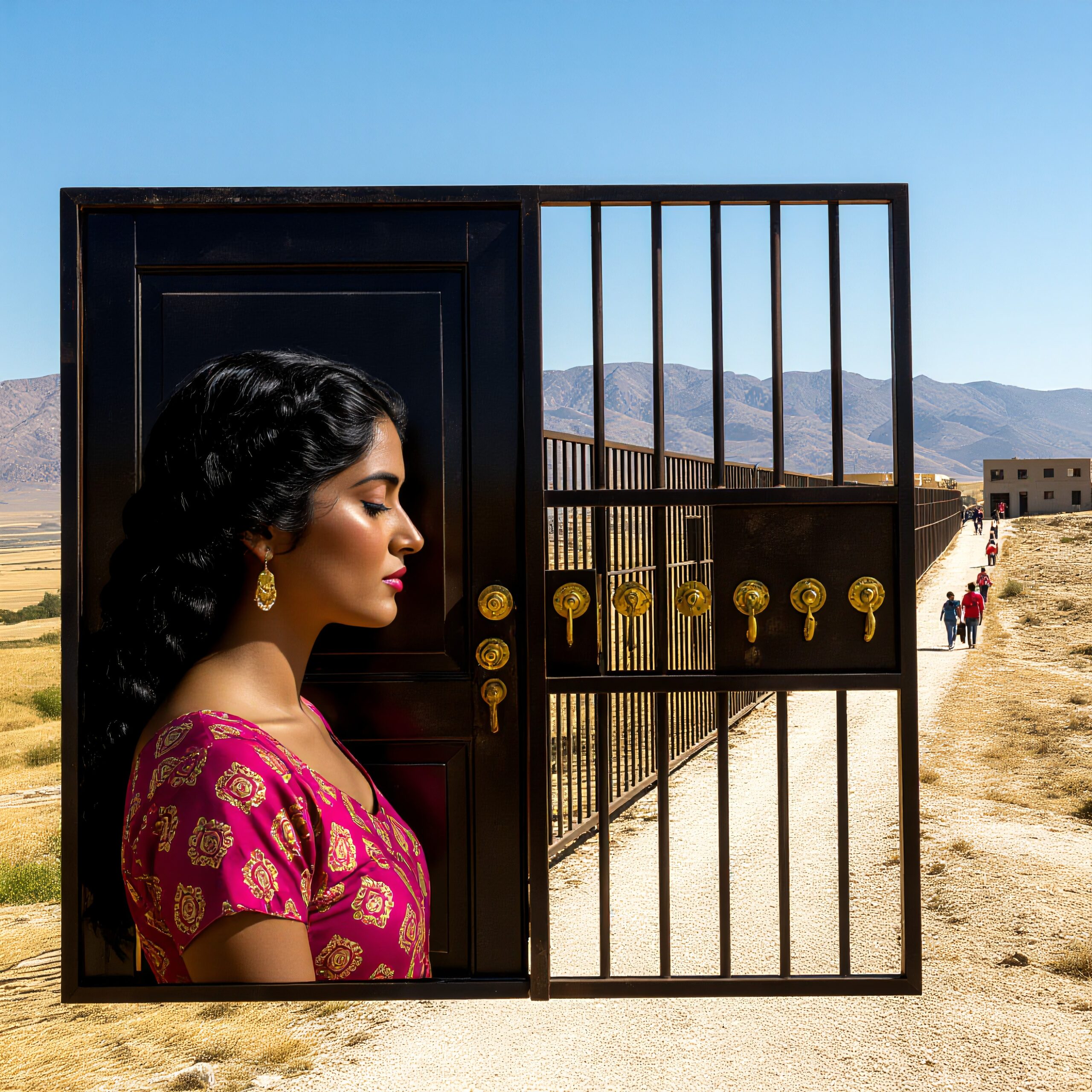 Gate and Woman Combined