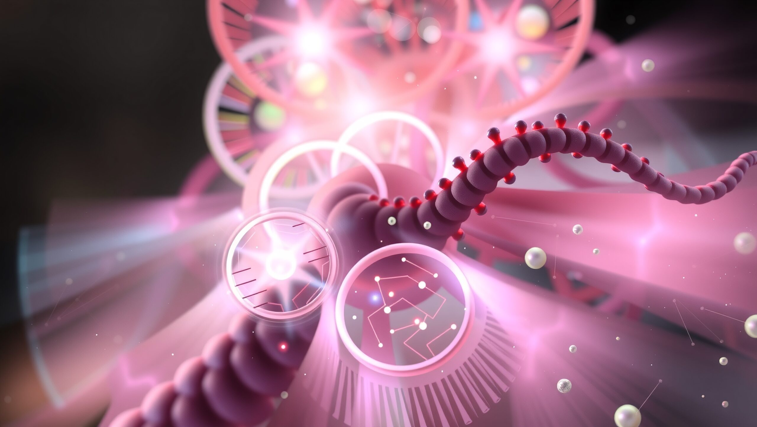 DNA Structure with Glowing Elements