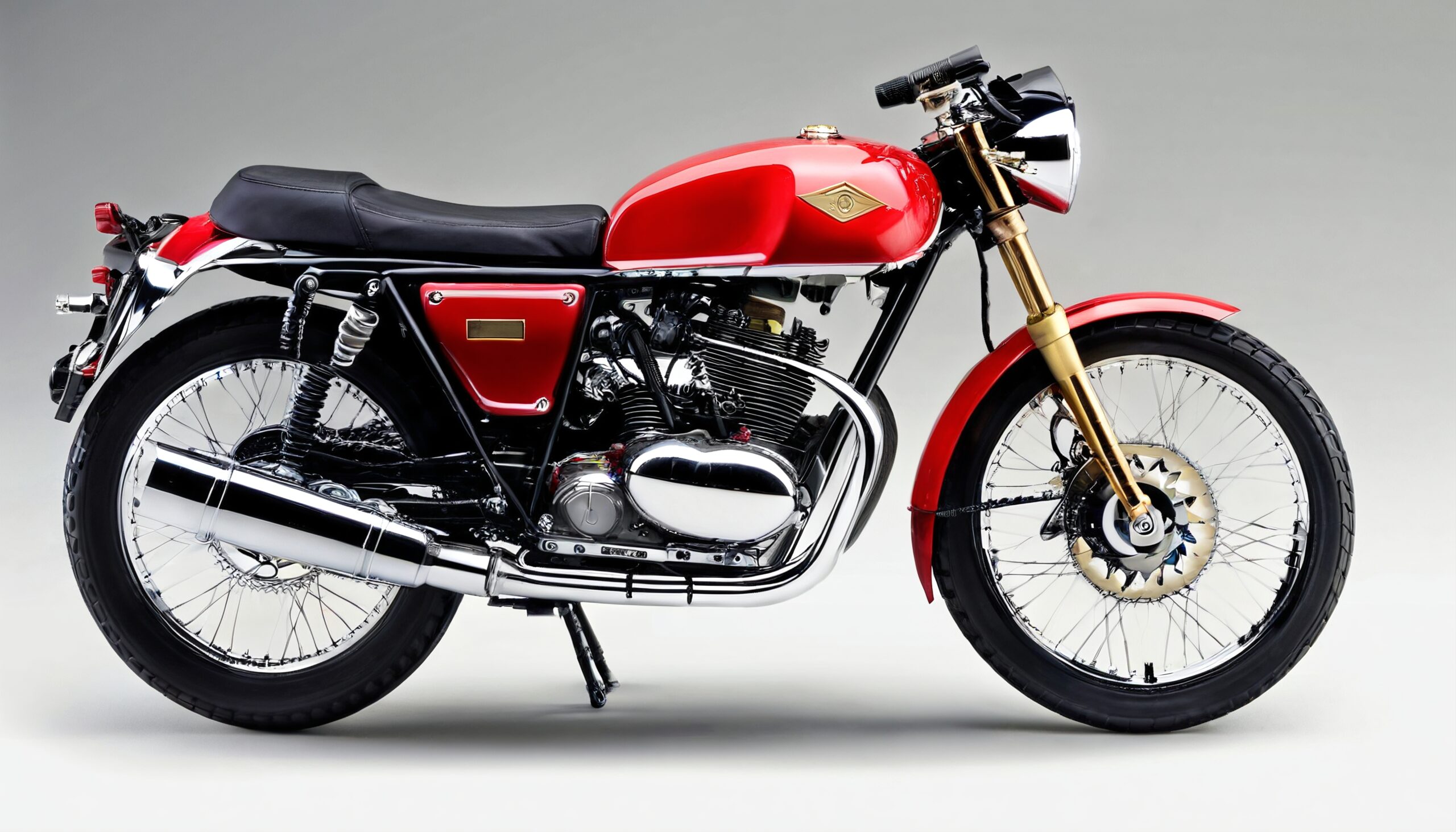 Vintage Red Motorcycle on Display