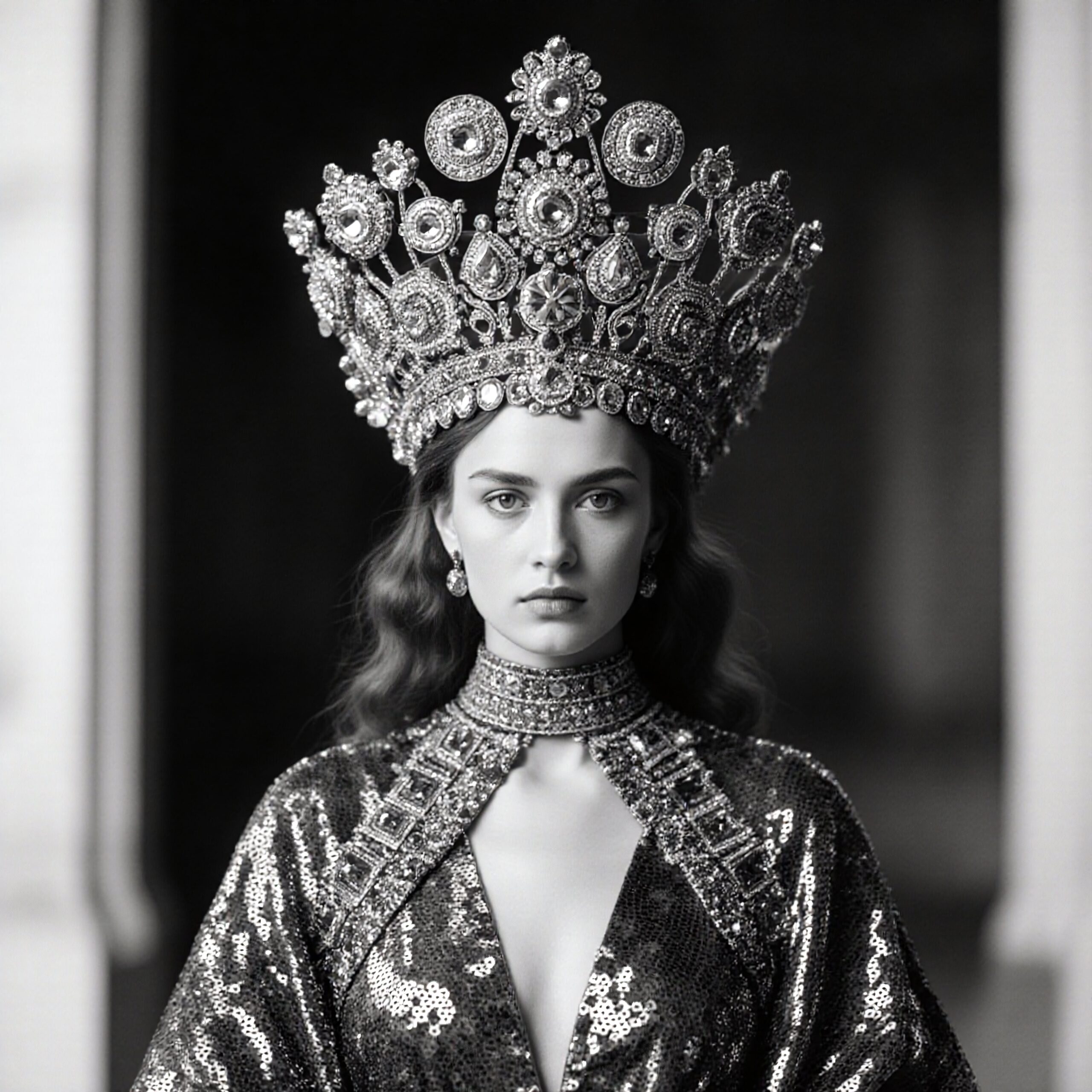 Majestic Crowned Woman Portrait