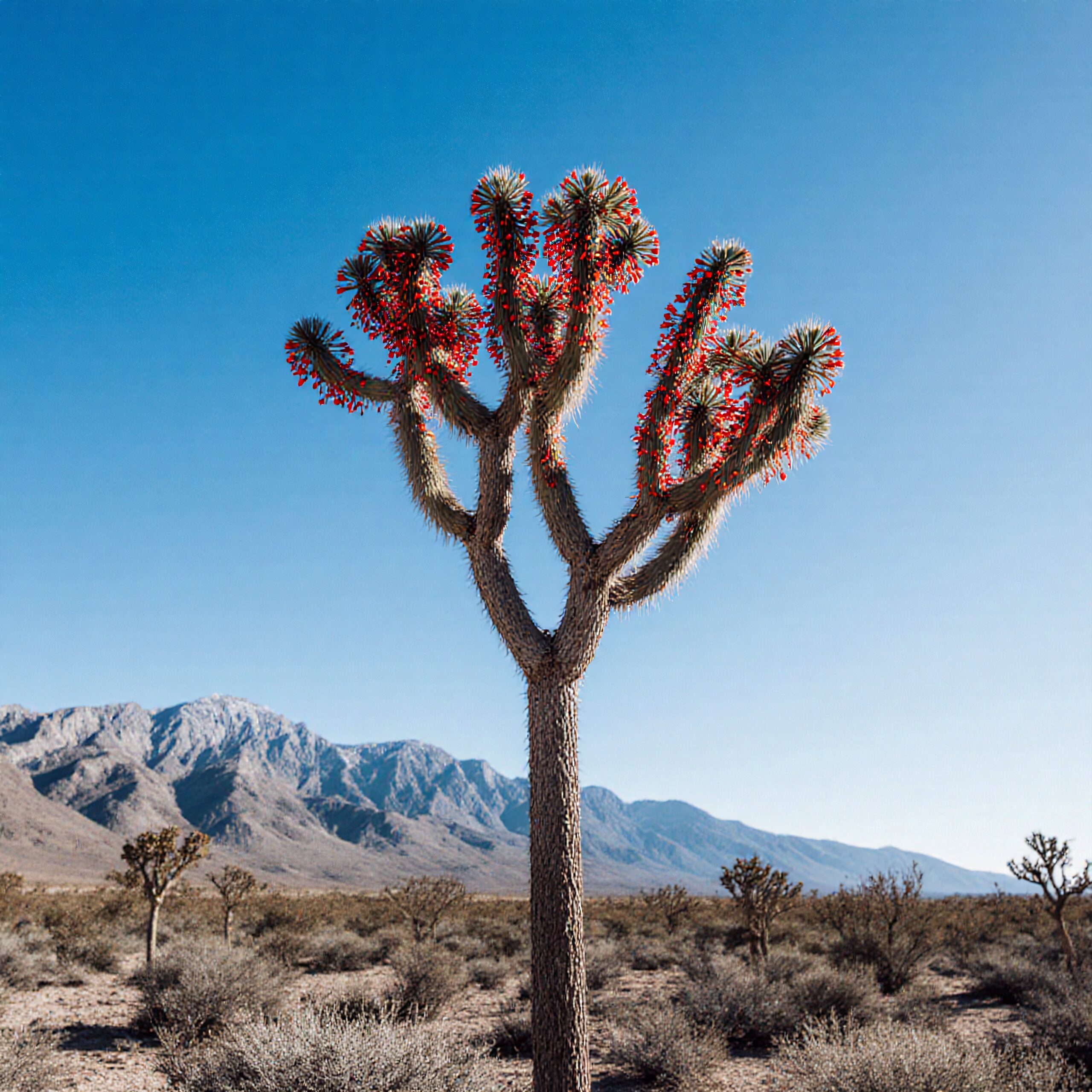 Surreal Desert Blossom in Wide Expanse