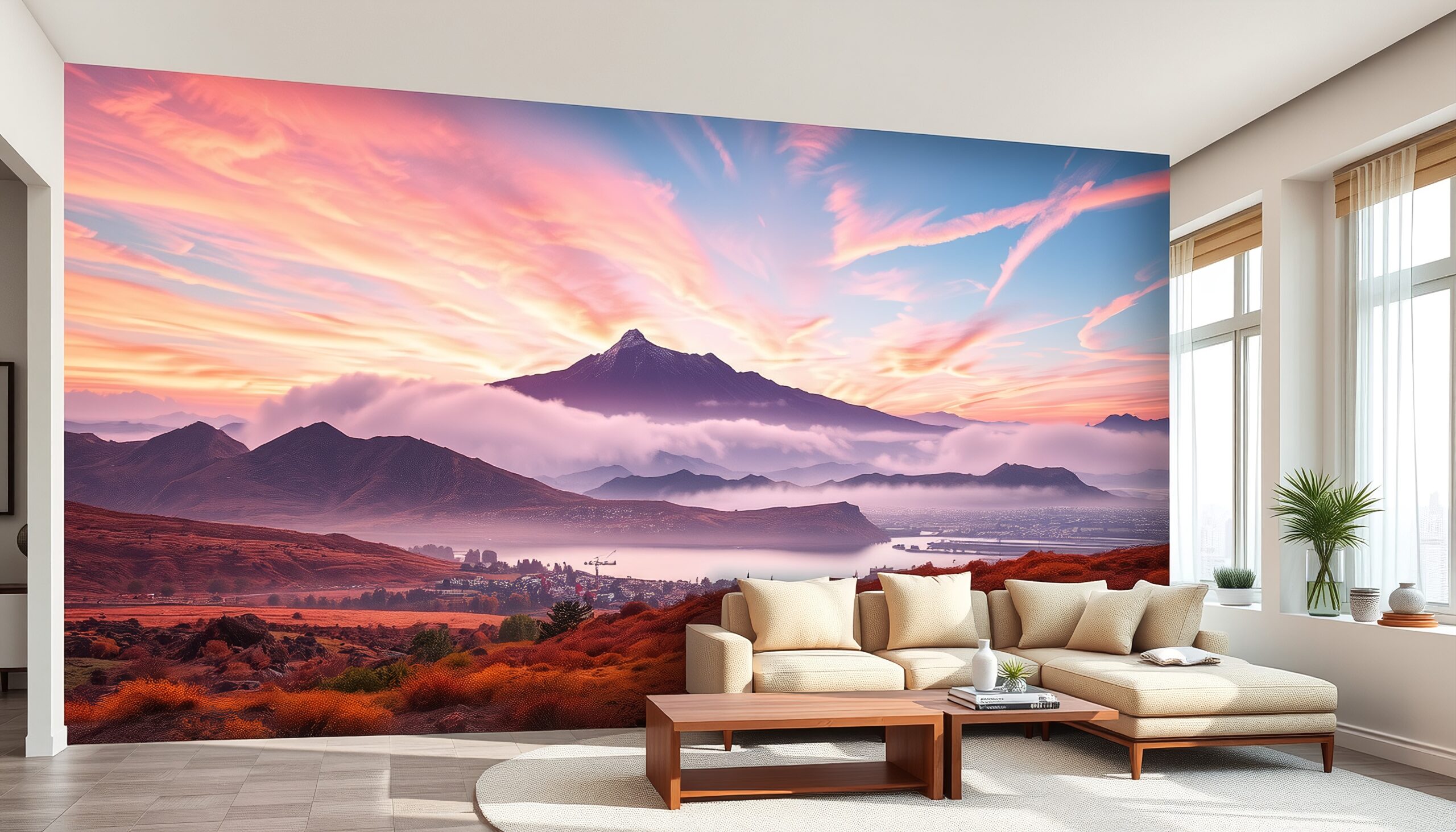 Mountain Mural in Living Room